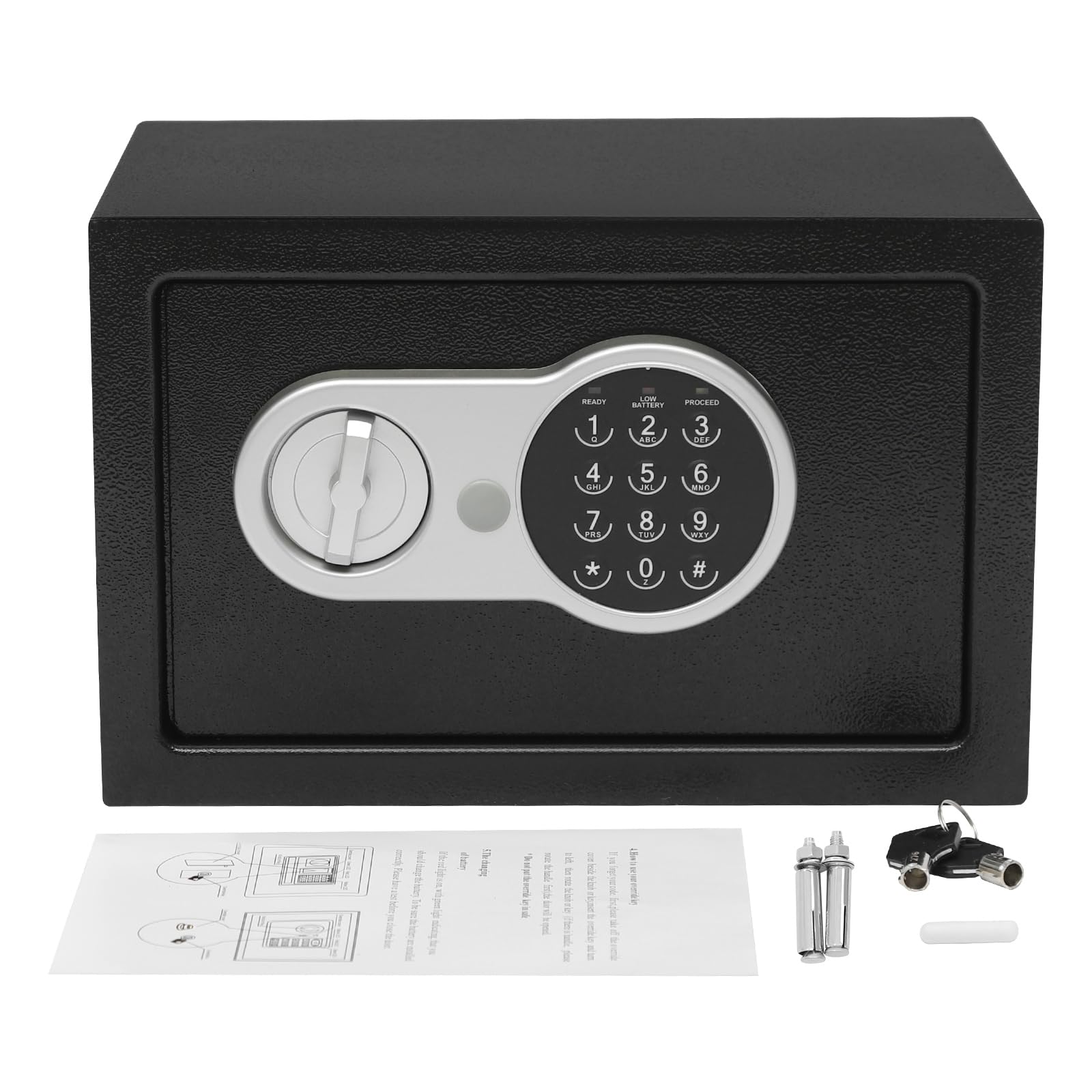 Tresor für Zuhause Taste/Schlüssel Mini Safe Tresor 3-8 Passwort Ziffern Digitaler Möbeltresor 31x20x20cm für Büros, Hotels, Zuhause