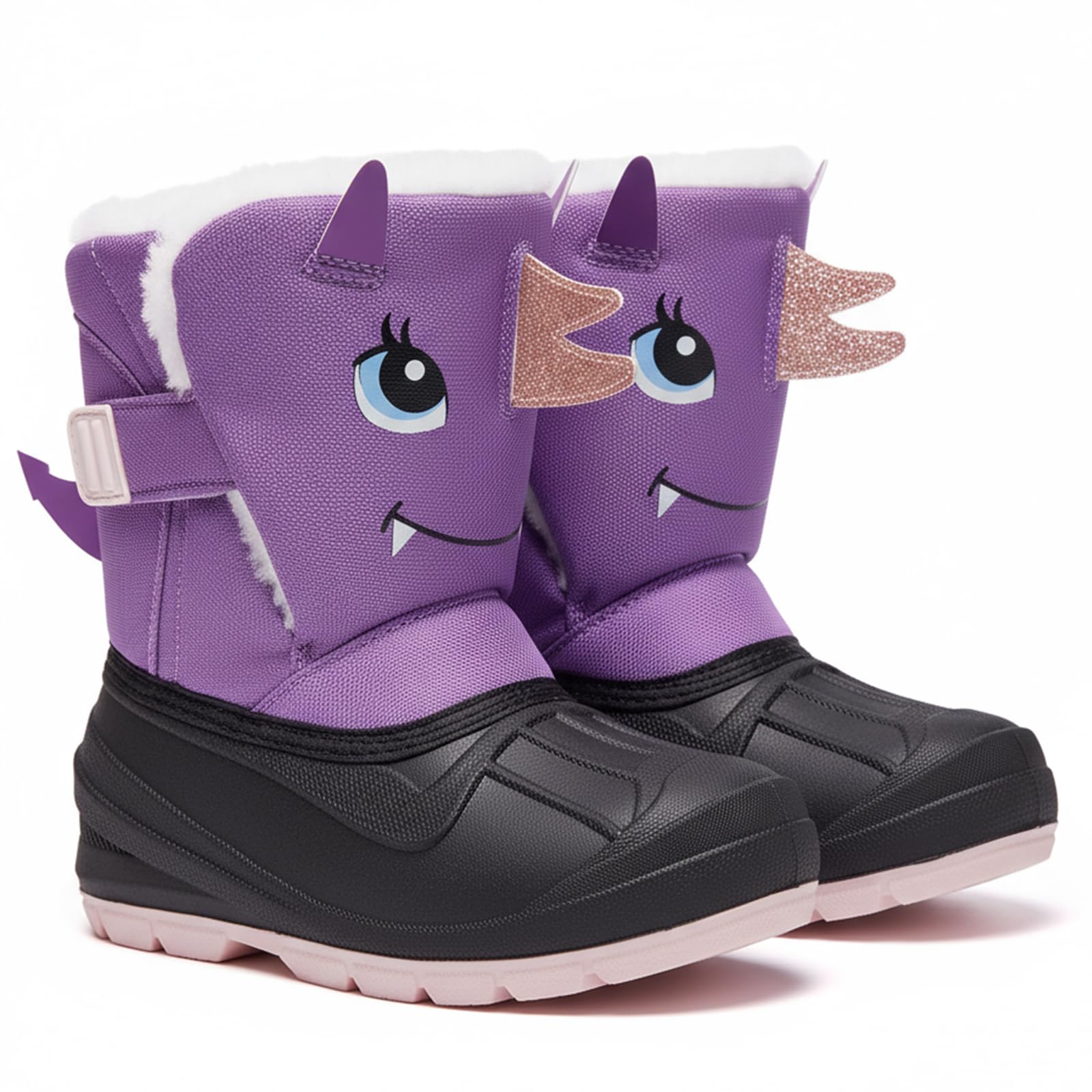 MORENDL Kids Snow Boots Waterproof Toddler Winter Girl Boy Insulated Fleece