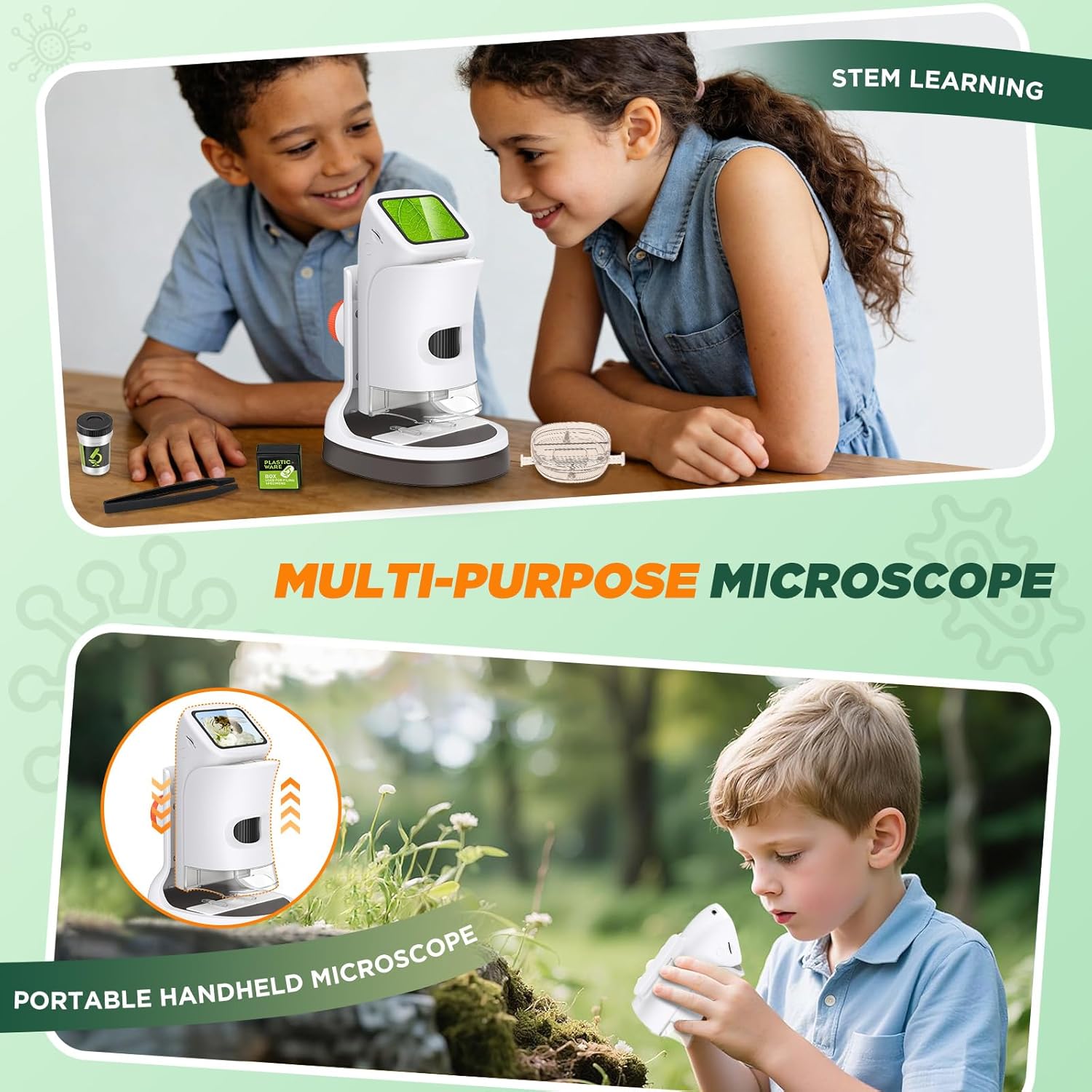 Microscope for Kids, 1000X 1080P Pocket Kids Microscope Handheld - [2026] Digital Mini Microscopes for Kids 8-12, STEM Toys Educational Science Kits for Kids 5-7, Ideal Birthday for Boys, Girls
