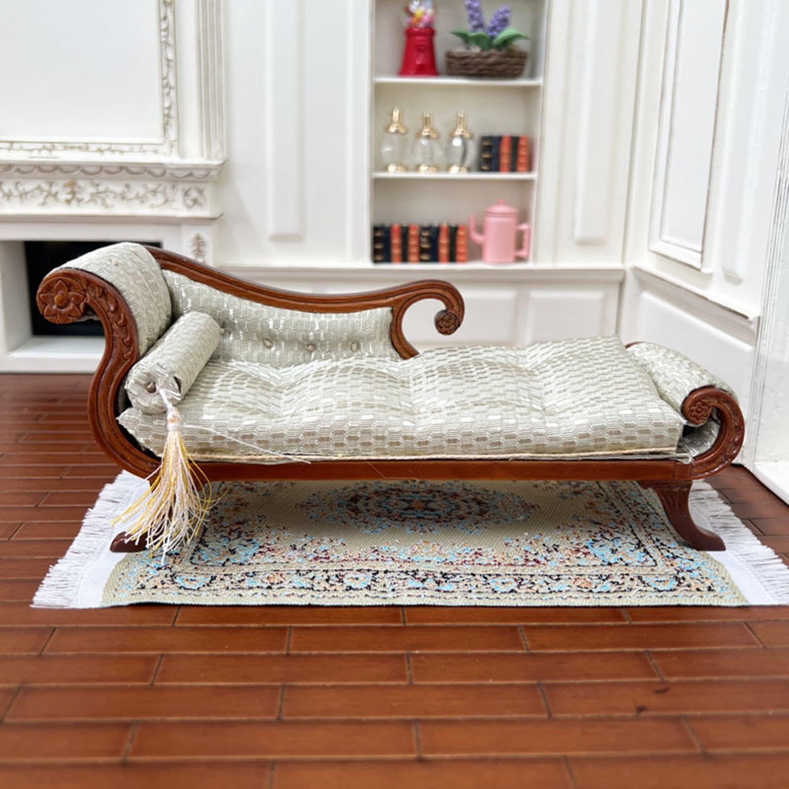 Juego de Accesorios para casa de muñecas a Escala 1/12: el sofá realza un Estilo estético único y CREA escenas de Vida Coloridas. Muebles para