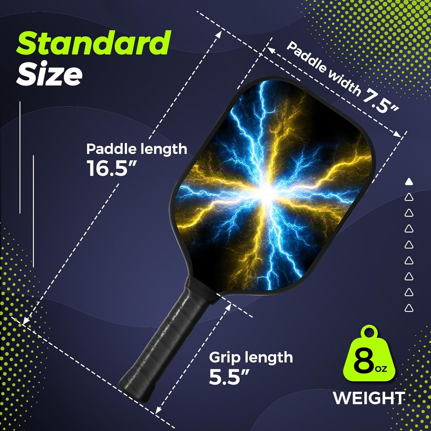 Professional Pickleball Paddle Pickle Ball Equipment, Fiberglass Pickleball Racquet Set for Men, Women, Kids, Adults,1pc with 1 Grip Tape