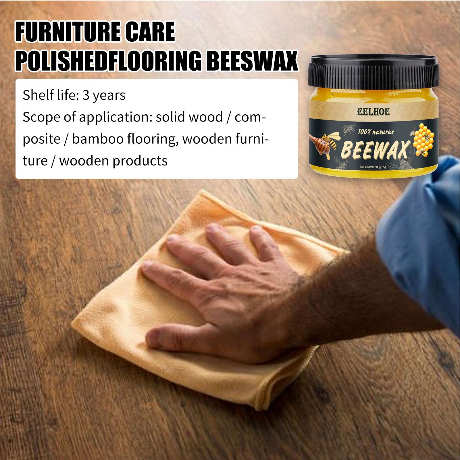Arminer - Cera per mobili, legno e cera d'api, per tavoli in legno, sedie e armadi, porte, pavimenti, pasta lucidante