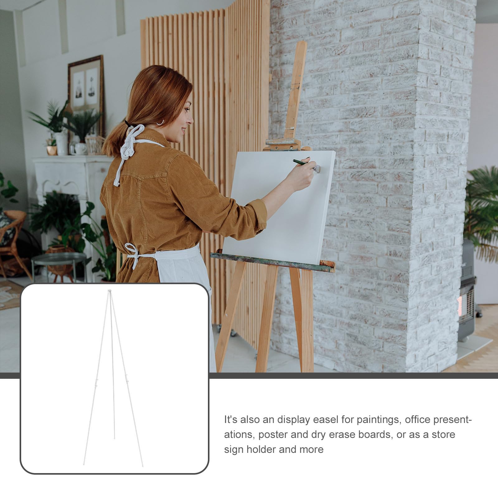 Mipcase Caballete Plegable de Metal Blanco, Estable y Portátil para Exhibición en Mesa y Presentaciones en Oficina