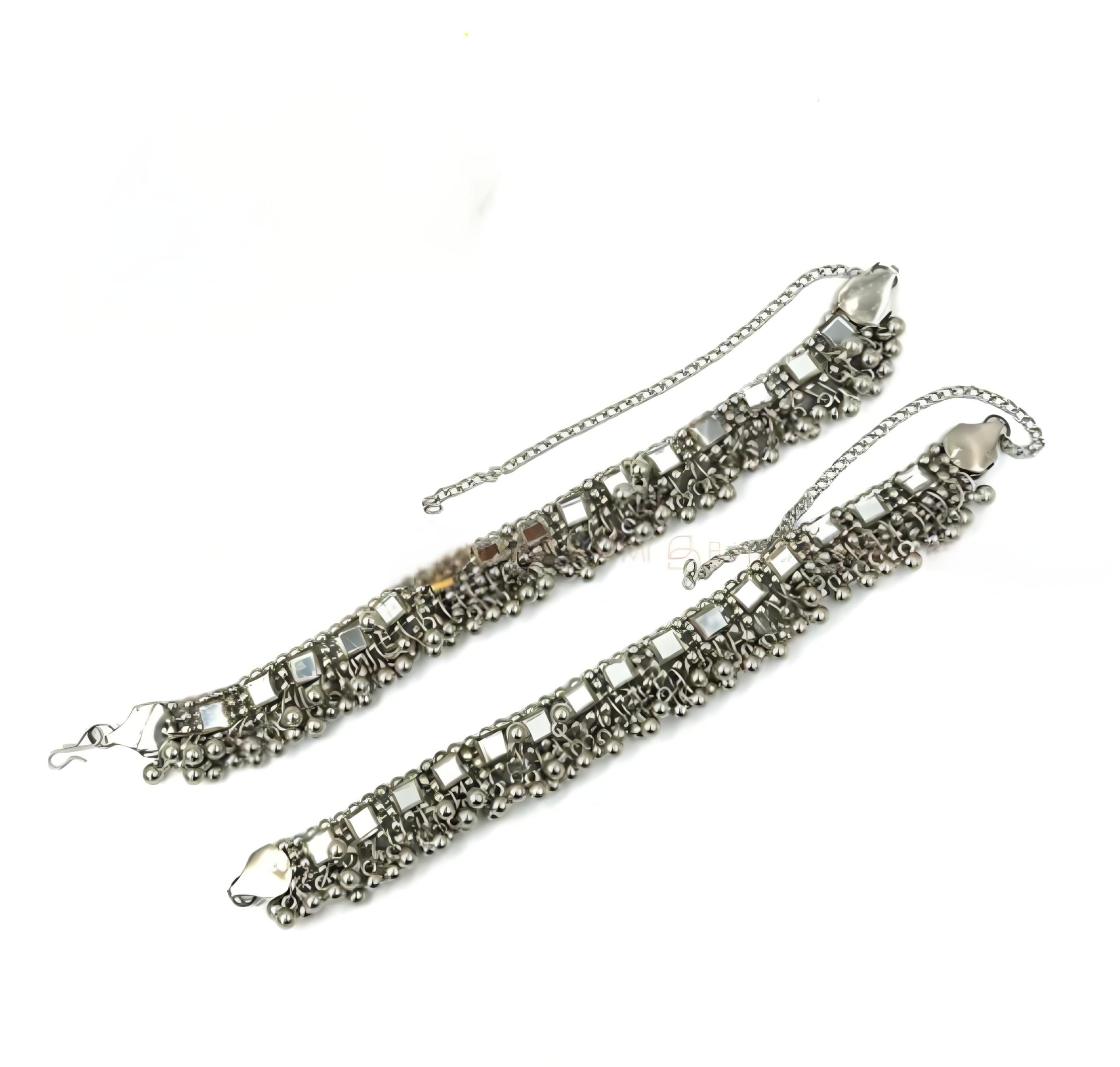 Oxidized Heavy Mirror Work Anklets Pair for Women and Girls (B0DDPFMHVB) Amazon Price History, Amazon Price Tracker