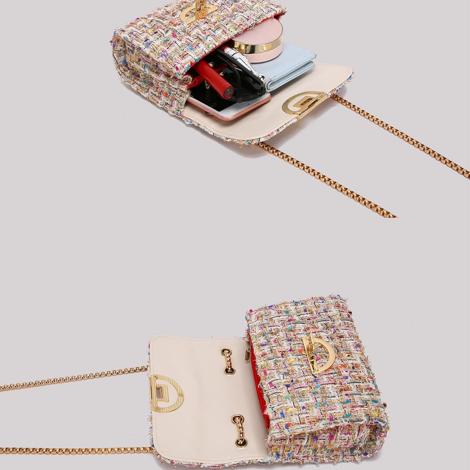 Small Shoulder Bag for Women Trendy Ladies Crossbody Bag with Chain Designer Purses Handbag Clutch Evening Bags