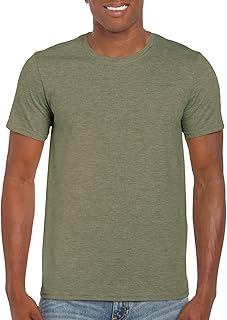 Fashion Gildan 64000 Tee Shirt Heather Military Green X-Large