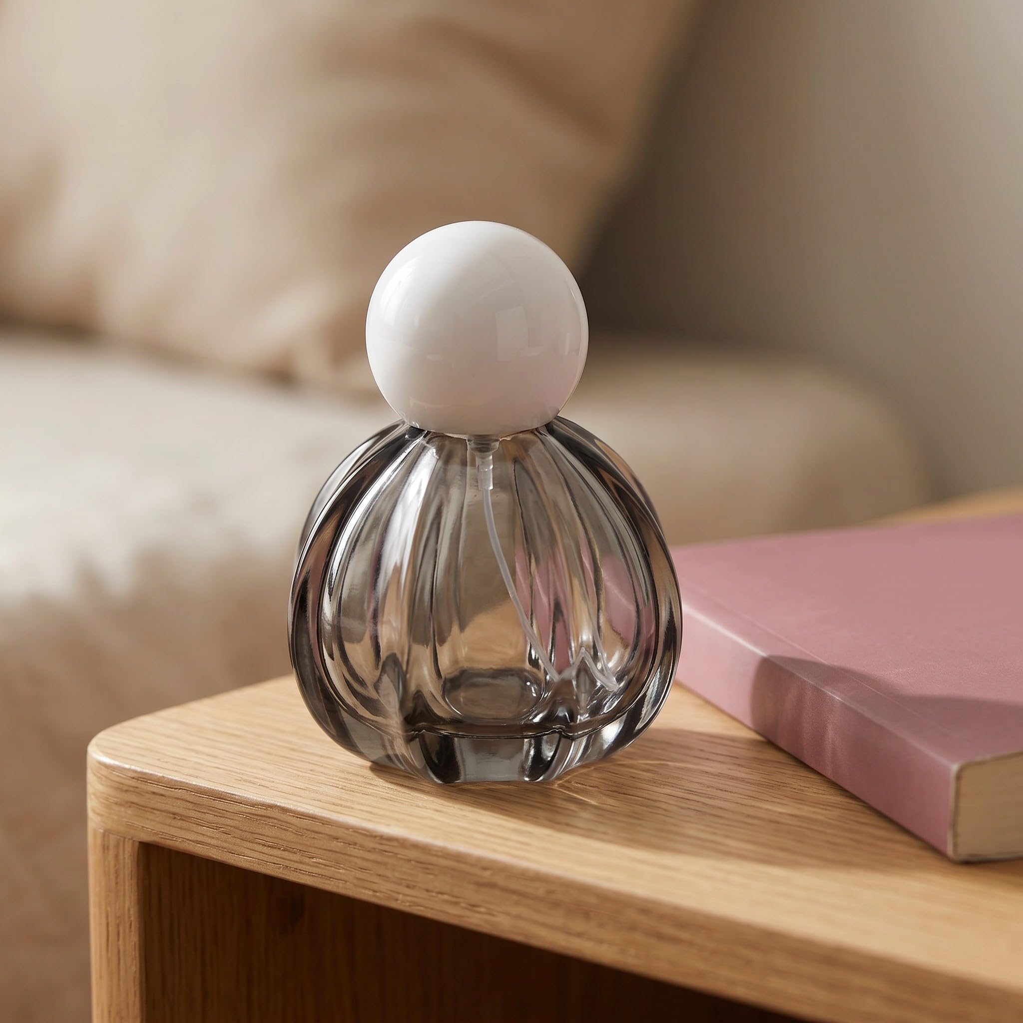 Lurrose 4 leere Parfümfläschchen, 50 ml (1,7 oz) Glas-Sprühflasche mit feinem Zerstäuber, nachfüllbarer Duftspender in Vintage-Kürbisform für Reisen und Zuhause