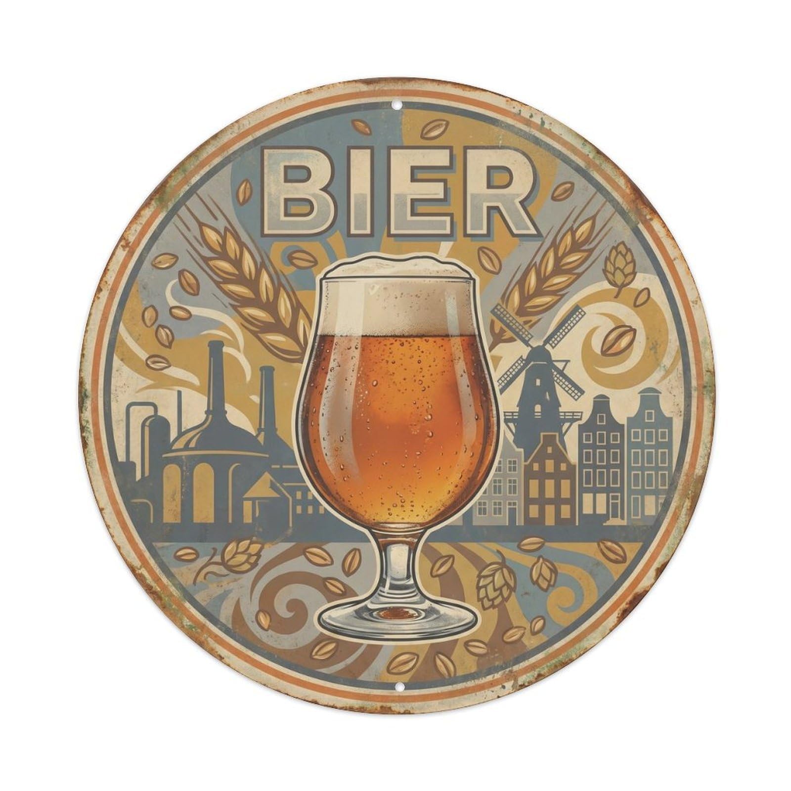 Beer Drink Culture European Craft Brewery Silkscreen Metal Tin Sign