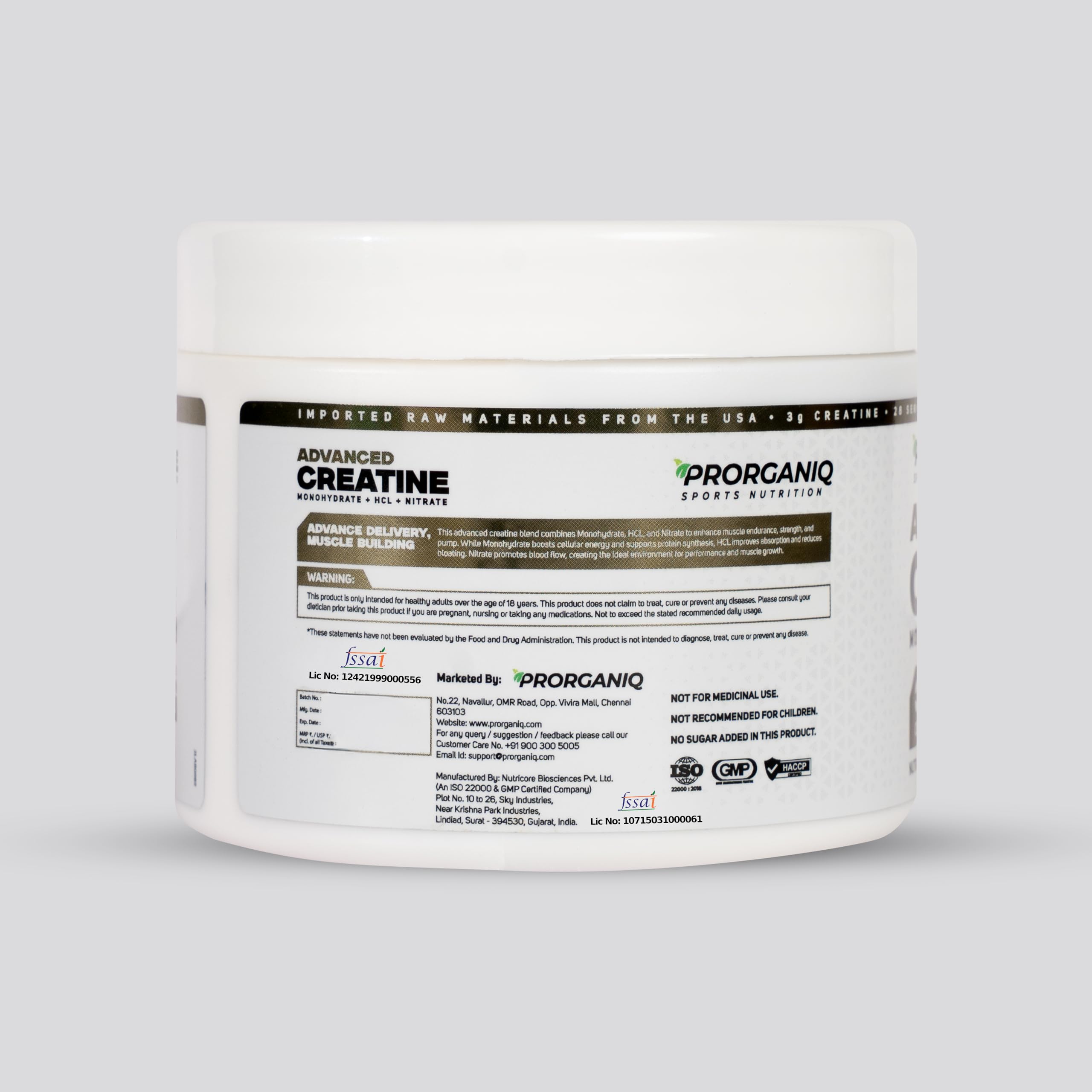 Advanced Creatine Monohydrate + HCL + Nitrate | 3-in-1 Formula | Micronized Powder for Men & Women (100 Grams, Unflavoured) — Amazon image 4