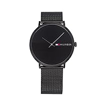 Tommy Hilfiger Orologio Analogico al Quarzo da Uomo con Cinturino in Maglia Metallica in Acciaio Inossidabile Nero – 1791464