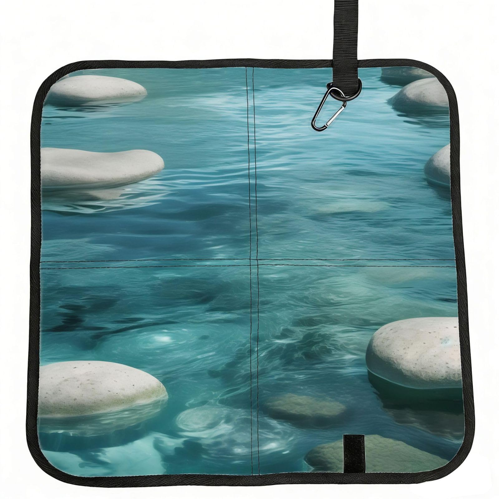 YGLHBDPBF Tranquil water Print Camping seat cushion,Foldable Sitting Pads,Save Backpack Space for Hiking