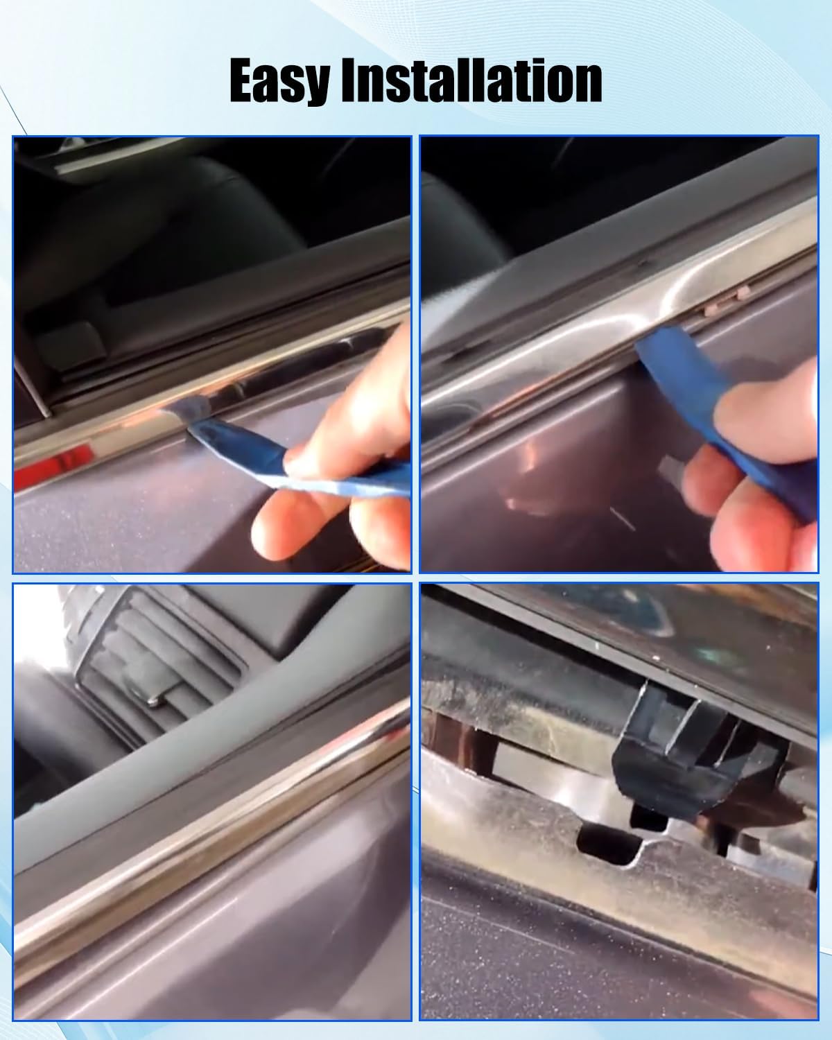 Car Window Belt Molding Trim Weatherstrip Seal Fit for Honda Odyssey 2009-2014 Door Window Outer Weather Stripping Sweep Felt Kit, 4Pcs