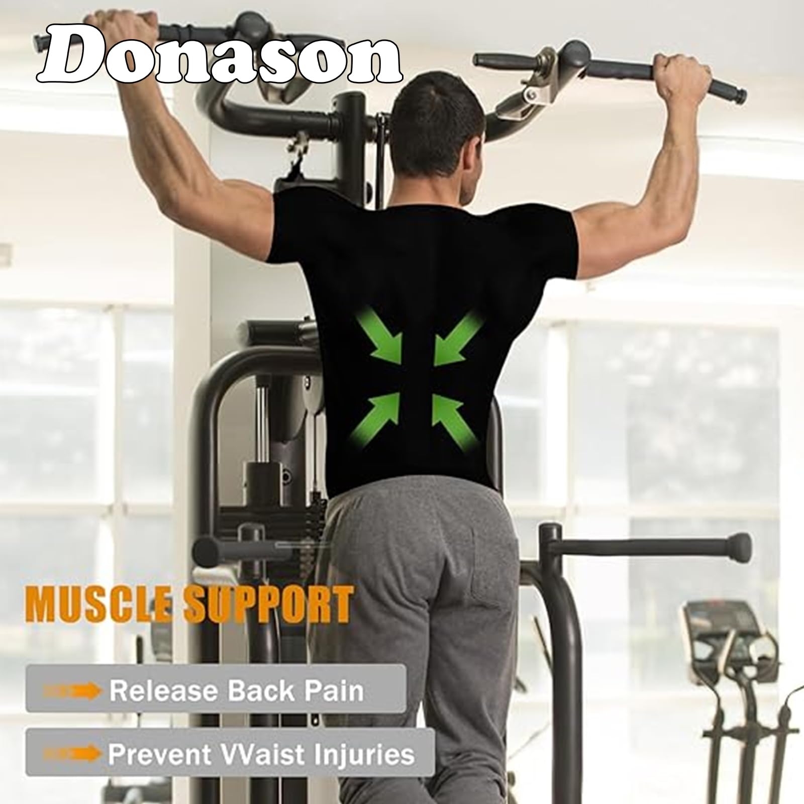 Donason Sauna Shirt for Men Weight Loss Compression Sweat Suit T-shirt Heat Trapping Workout Body Shaper Mens Shapewear 3