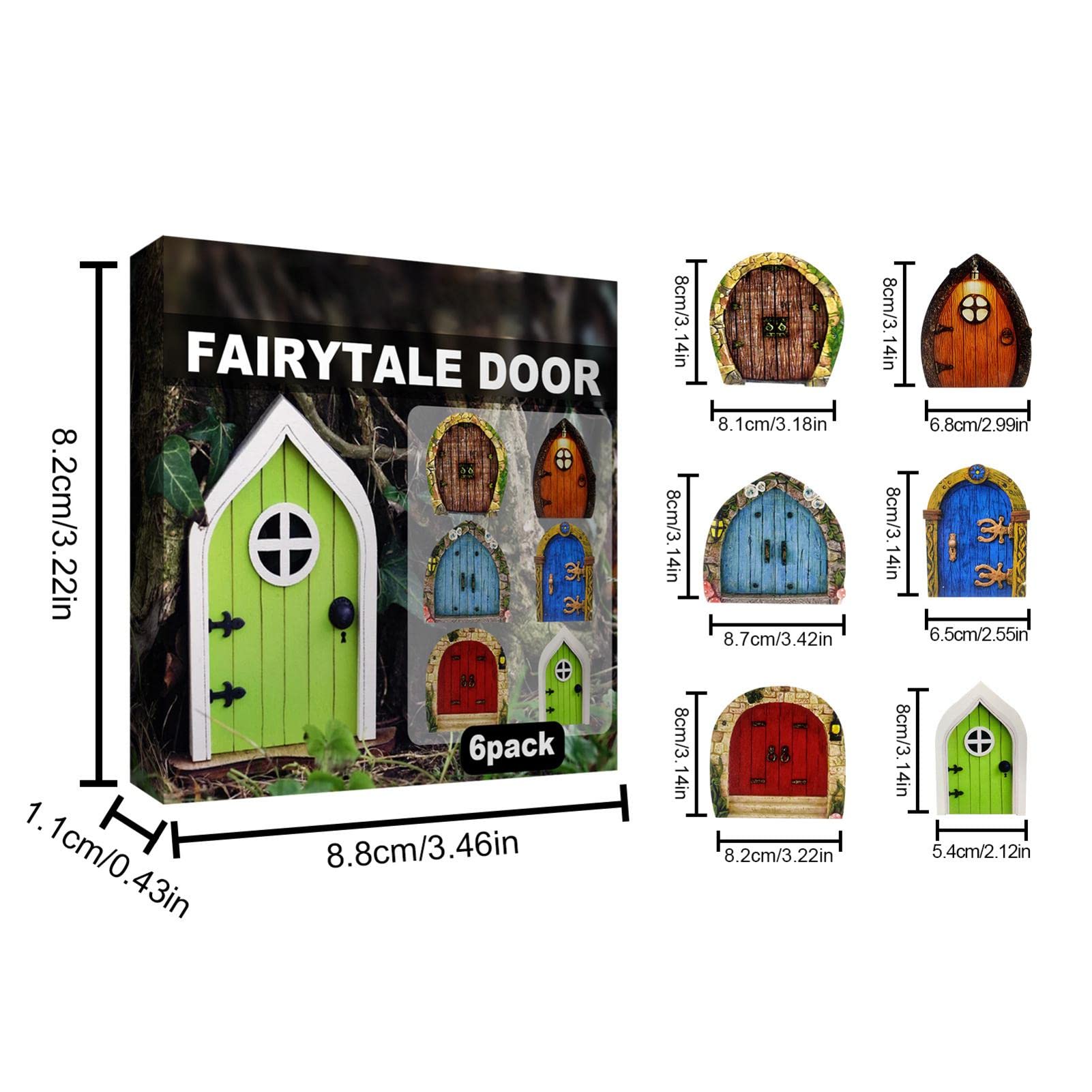 AUEAR 48 Porte Delle Fate In Miniatura In Legno – 12 Stili Diversi, Non Finite E Non Verniciate, Per Giardini Fatati E Fai Da Te - 2