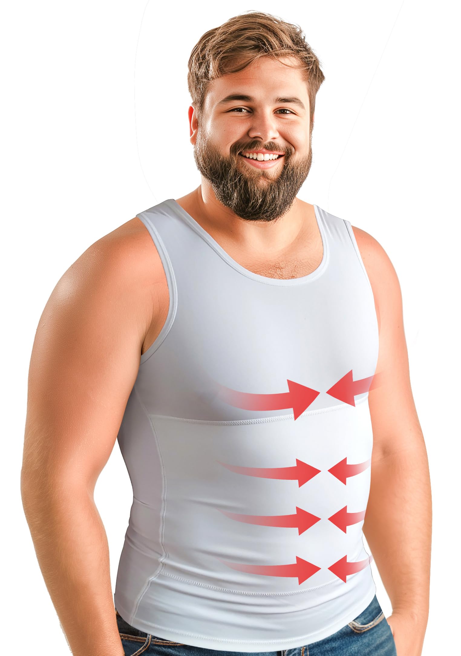 ARMSTRONG AMERICA Compression Shirt for Men | Gynecomastia Compression Tank Top Men | Mens Shapewear Compression Shirts