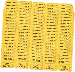 Ipetboom 100pcs Yellow Raffle Tickets Paper for Events Celebrations and Parties Carnival Theme Party Decorations Food Tick...