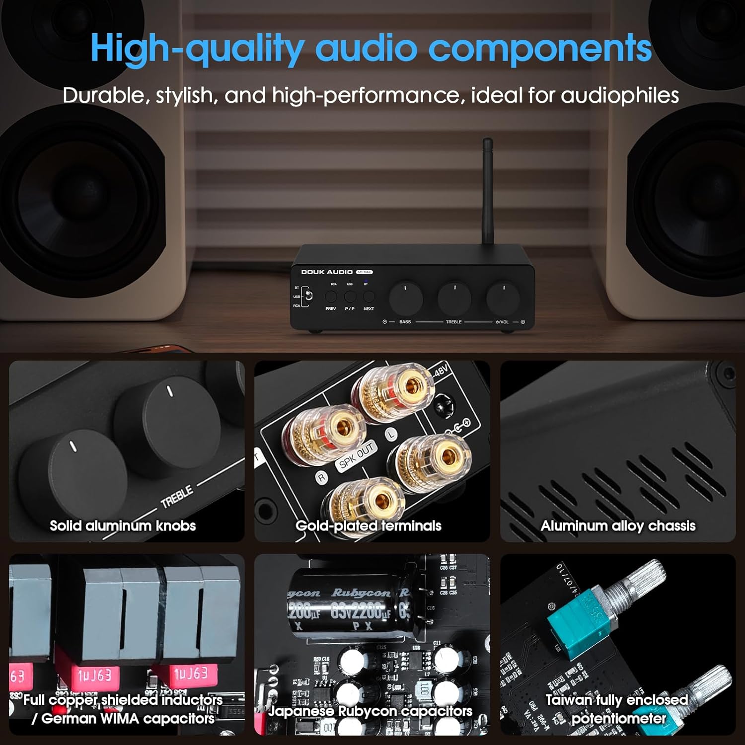 High-quality audio components of DoukAudio M1 MAX