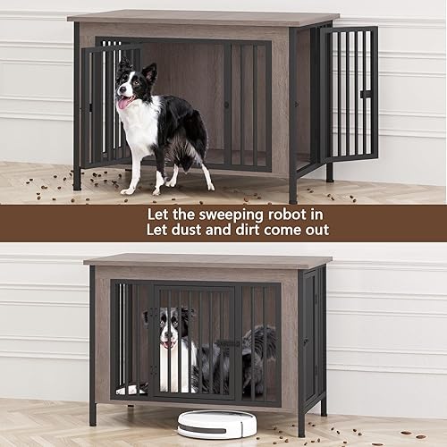 Miniatura 97 de EasyCom - Mueble jaula para 1 o 2 perros, individual o doble, resistente jaula para interiores, base para televisión, grande, 78.74 pulgadas