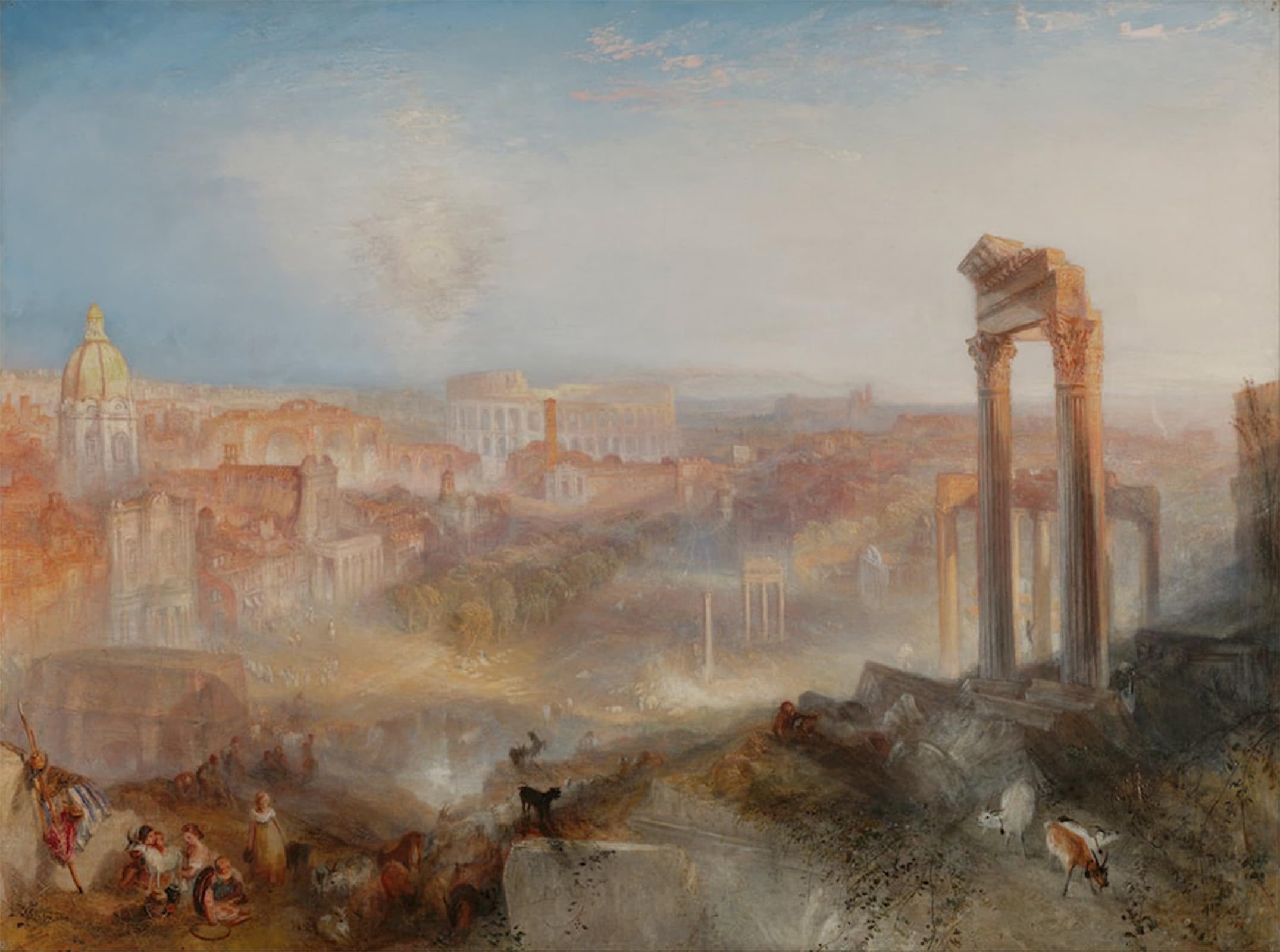 HRJUBWREE Retro Picture Art Painting Wall Poster Moderncampo Vaccino by Mallord William Turner Vintage Art Print for Office Decor 60x90cm