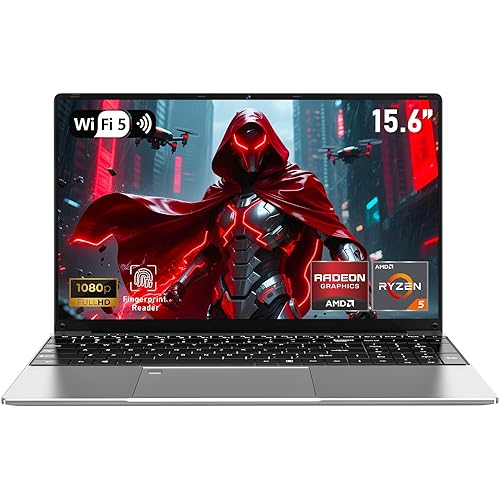 Gaming Laptop Computer, Lap Top PC 2025 Win 11 pro, 32GB RAM 1TB SSD, Ryzen 5 7430U (up to 4.3Ghz, Beat 5700U), Backlit Keyboard, IPS 1920 * 1080 FHD Display, WiFi 5, BT5.0, Fingerprint