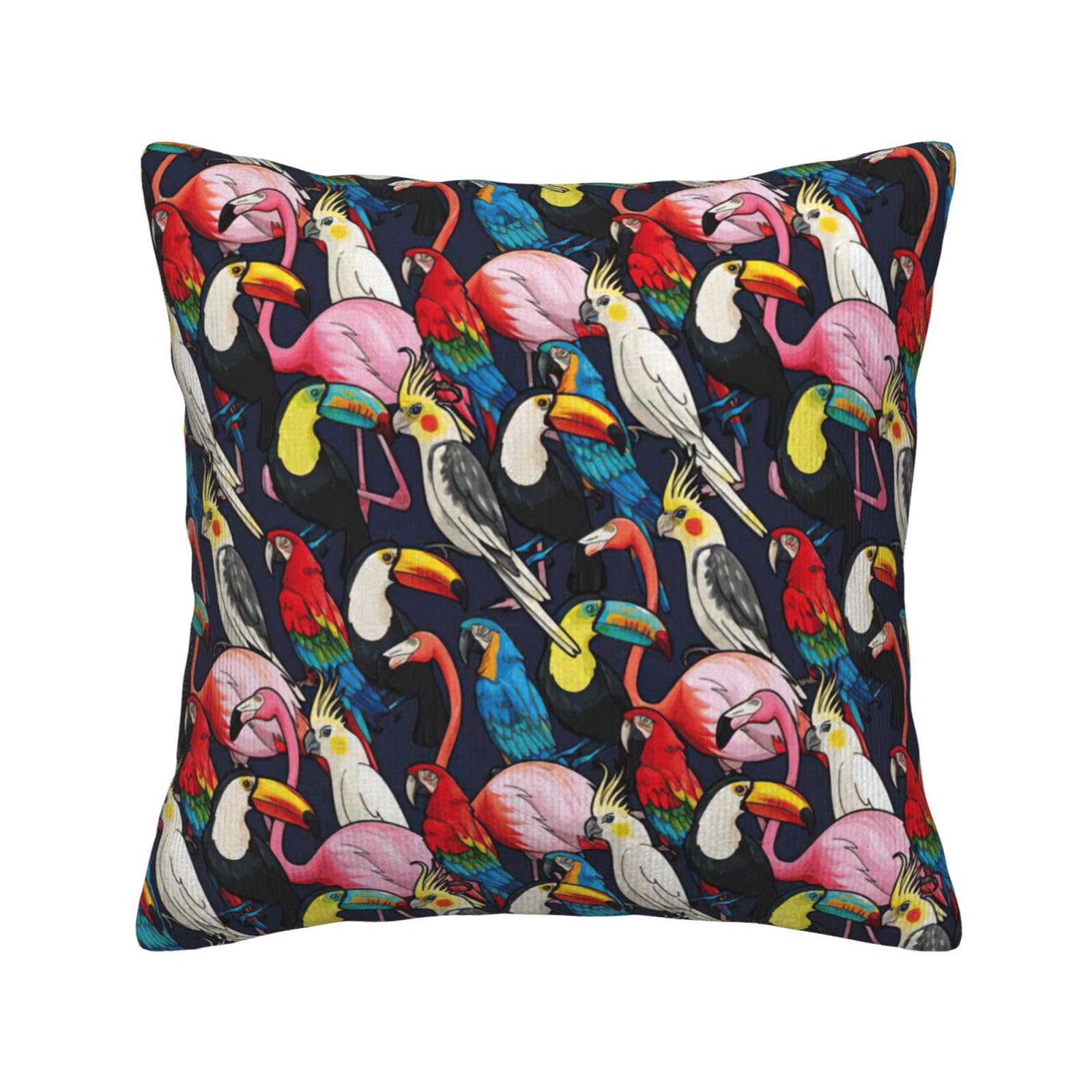 Housse de coussin flamant rose velours canapé déco salon