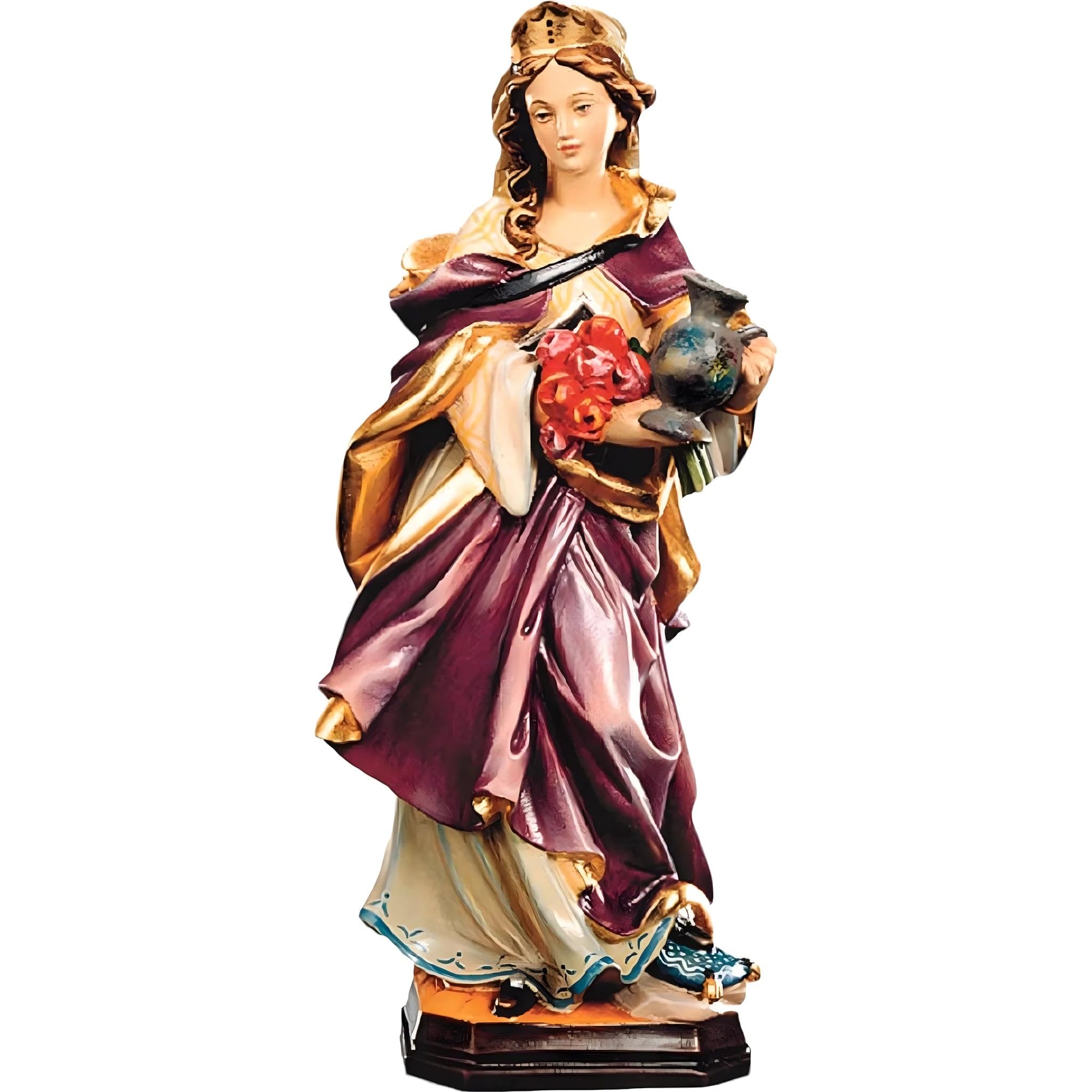 Hand-carved St. Elisabeth Figurine with Jug - Natural Maple Wood by Dolfi