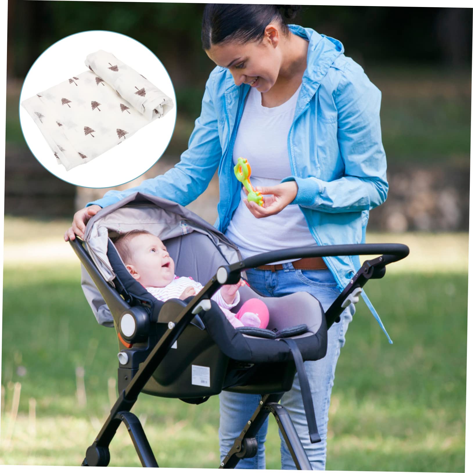 KOMBIUDA Stroller Sun Shade Extender Baby Stroller Cover Uv Protection Breathable Cotton
