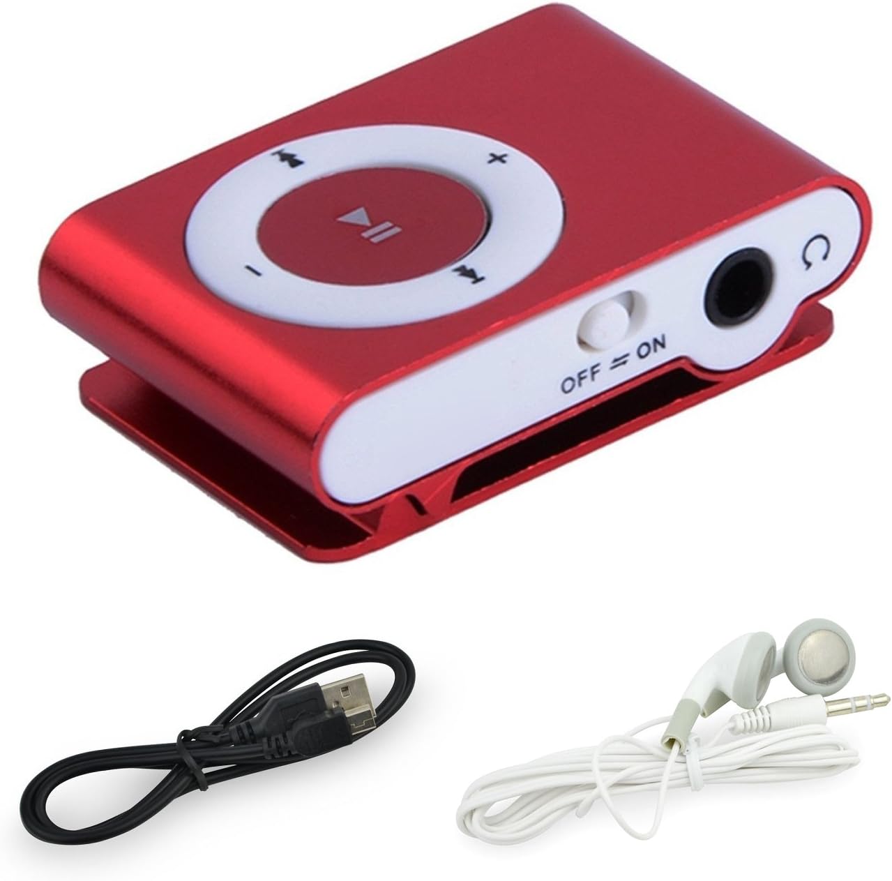 BuycheapDG Clip MP3 Player, Portable Mini Metal USB MP3 Support 32GB Micro SD TF Card,Red