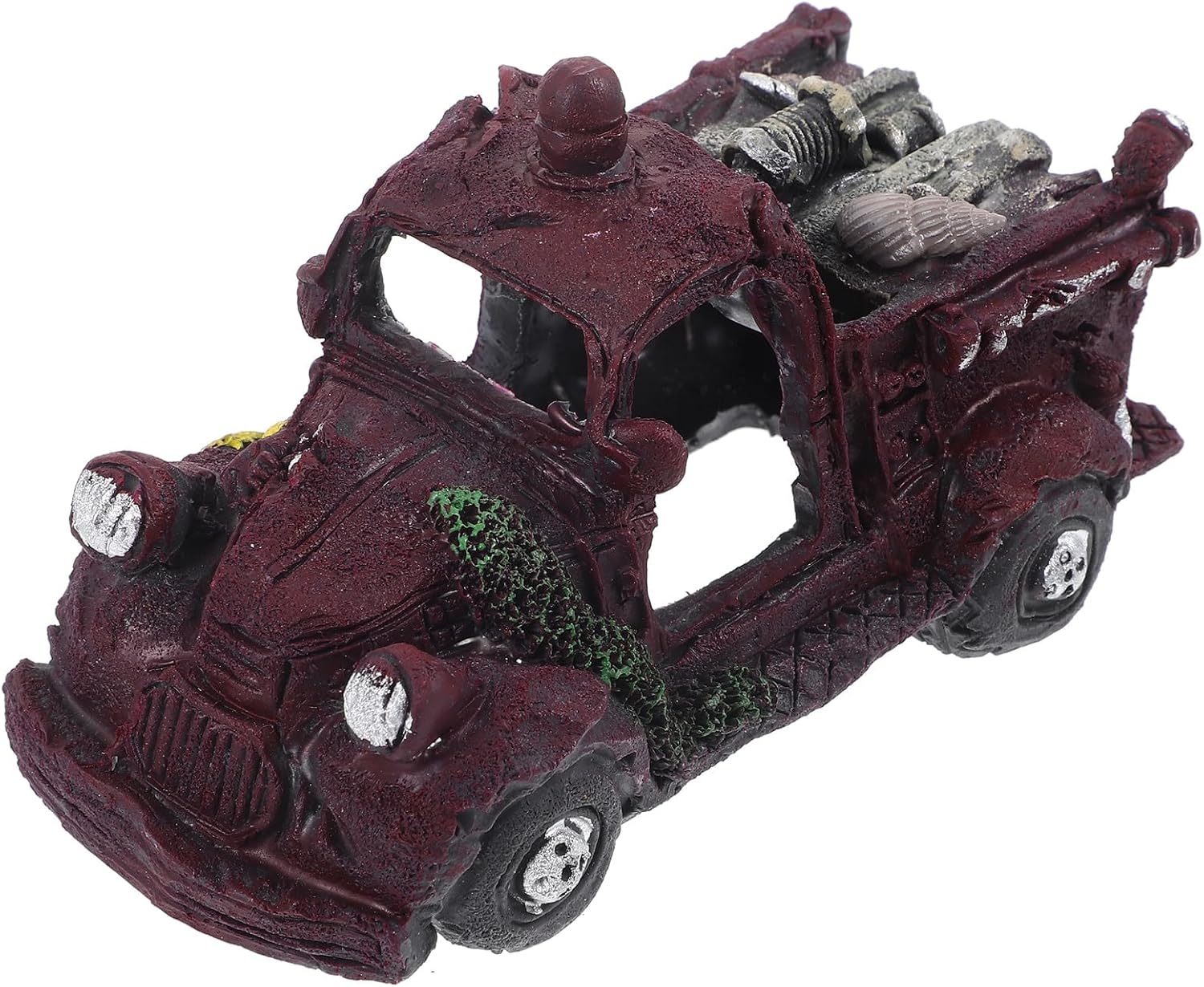 LOGOFUN Aquarium Wreck Car Decoration Simulation Wreck Car Model Resin Wrecks Cars for Fish Tank Aquarium Micro Landscape Decoration
