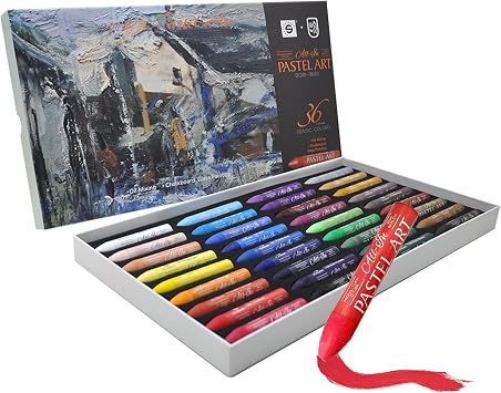 iCrayon Professional Oil Pastels Set 36 Classic Colors, Rich Pigment & Smooth Blending, Artist-Grade Oil Pastels for Drawing, Sketching & Fine Art