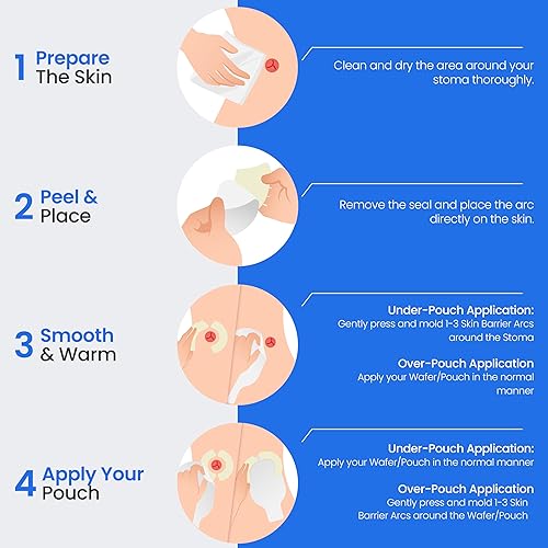 Miniatura 7 de Safe n' Simple Arco de barrera extra ancho para la piel, 30 tiras de barrera para la ostomía de 2 pulgadas, anillo de barrera, tiras hidrocoloides