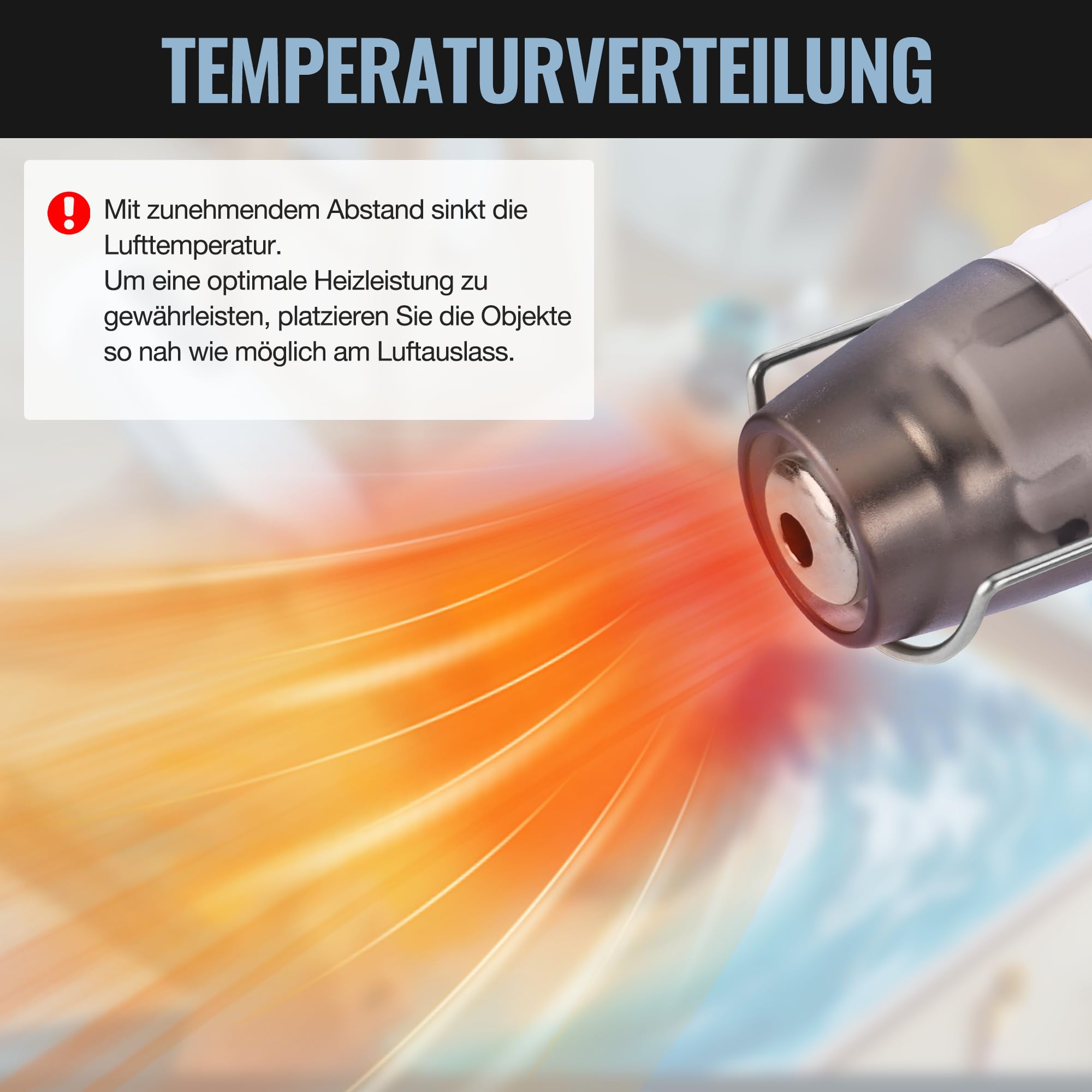 WORKPRO 8V Mini Heißluftpistole mit 4000mAh Akku, 300℃/450℃ Heiztemperatur 30s Schnellaufheizen, Mini Heißluftfön mit Reflektordüse und 50 Stk. Schrumpfschläuche für DIY, Reparaturen & Bastelarbeiten