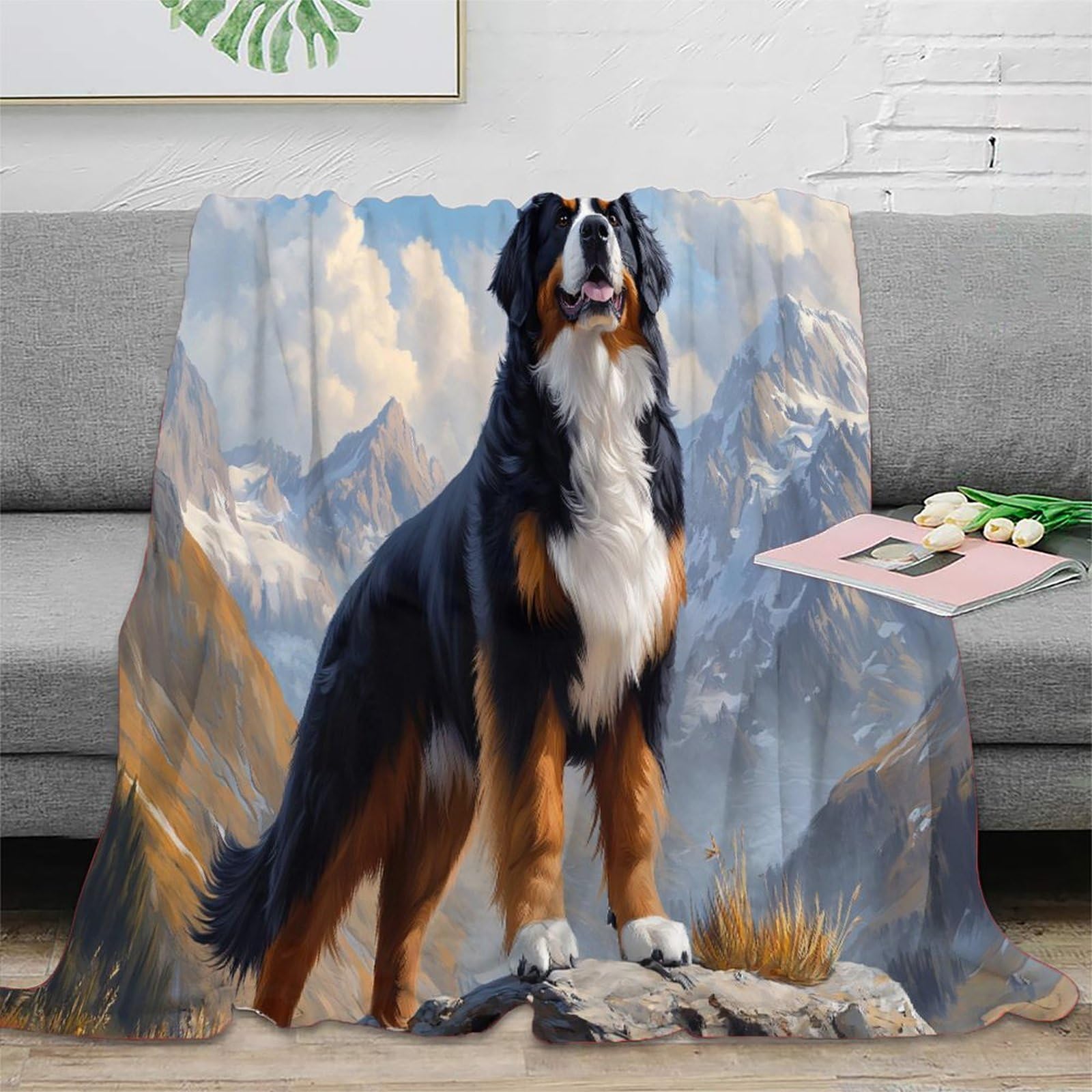 Couverture Bernese Mountain lavable en machine et antistatique 150x200
