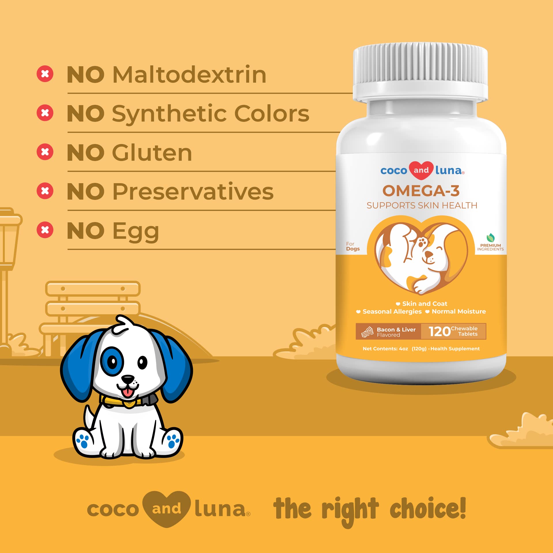 Omega 3 for Dogs Salmon Oil for Dogs, Dog Allergy Relief, Immune