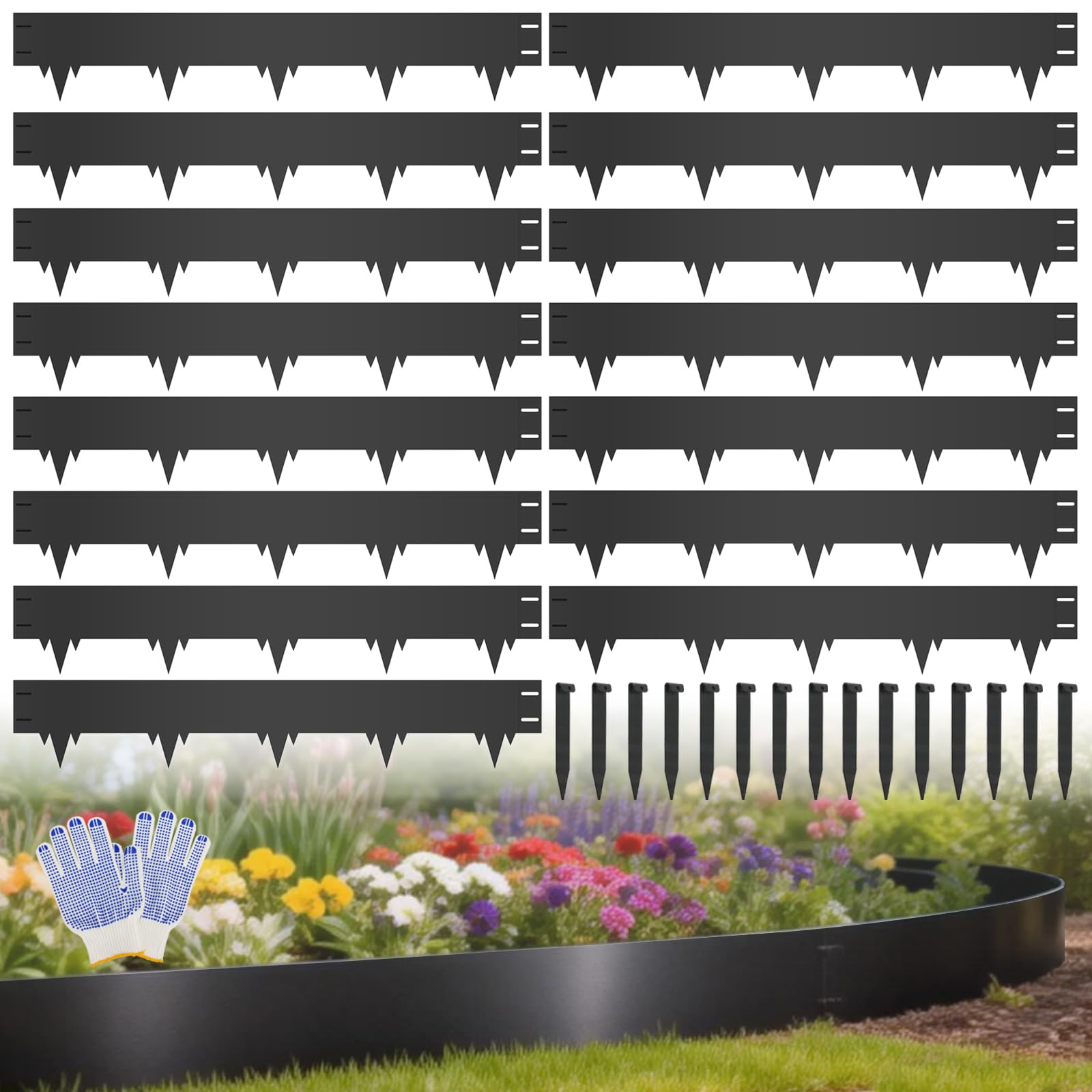 SJPULMO 15-Pack Metal Landscape Edging