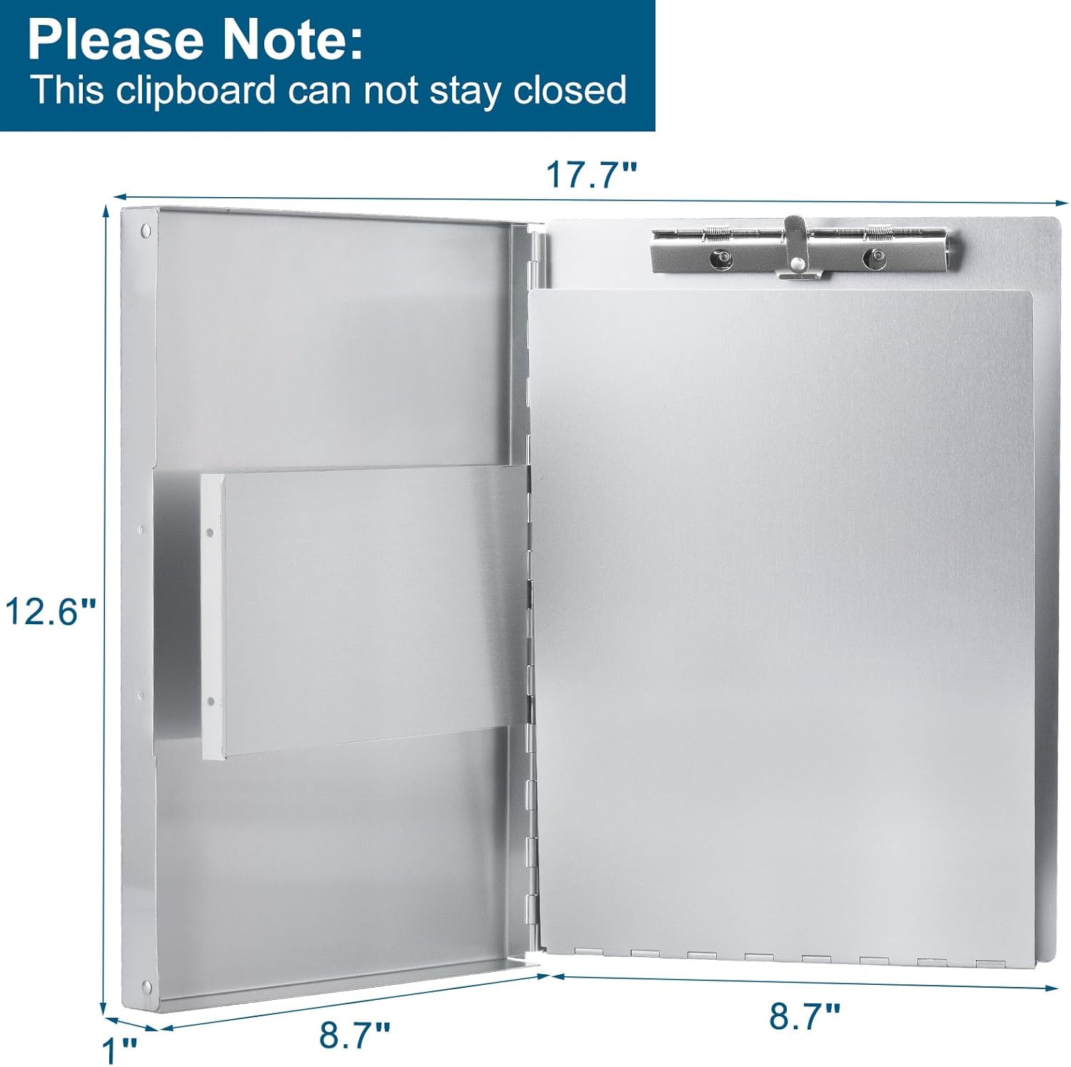 ZCZN Aluminum Clipboard with Storage and Clip Recycled, 4 Pack Clipboard Folders, Sturdy Letter Size Recycle Metal Form Holder for Business Office Medical Professionals, Letter Size (Silver)