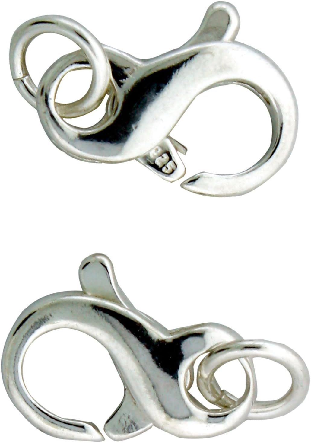 Sterling Silver Infinity Large Lobster Claw Clasp, 8.5 x 13.5mm