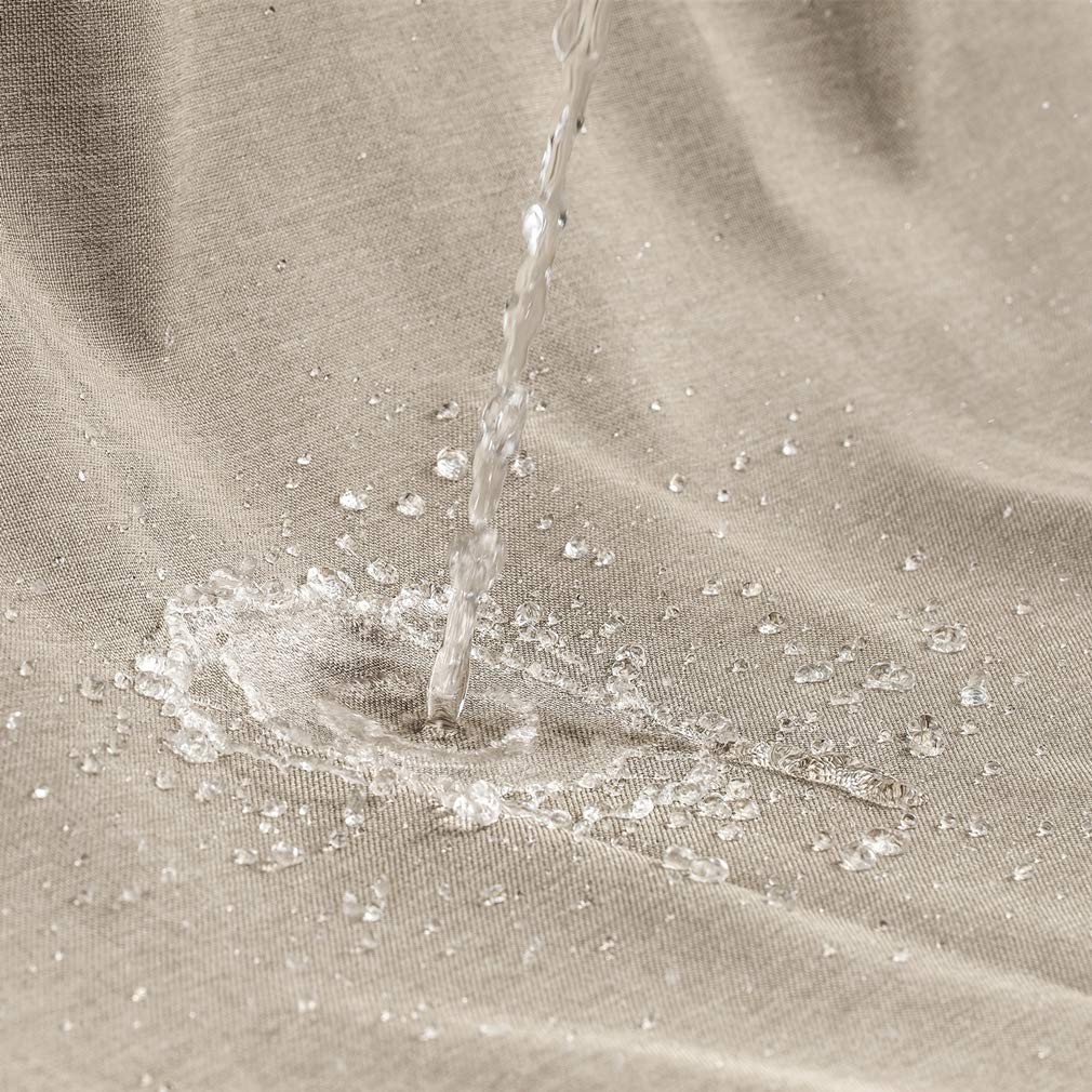 Top - Tenda da doccia in tessuto di lino, 240 x 200 cm, impermeabile, antimuffa, per bagno, caffè chiaro, 180 x 200 cm