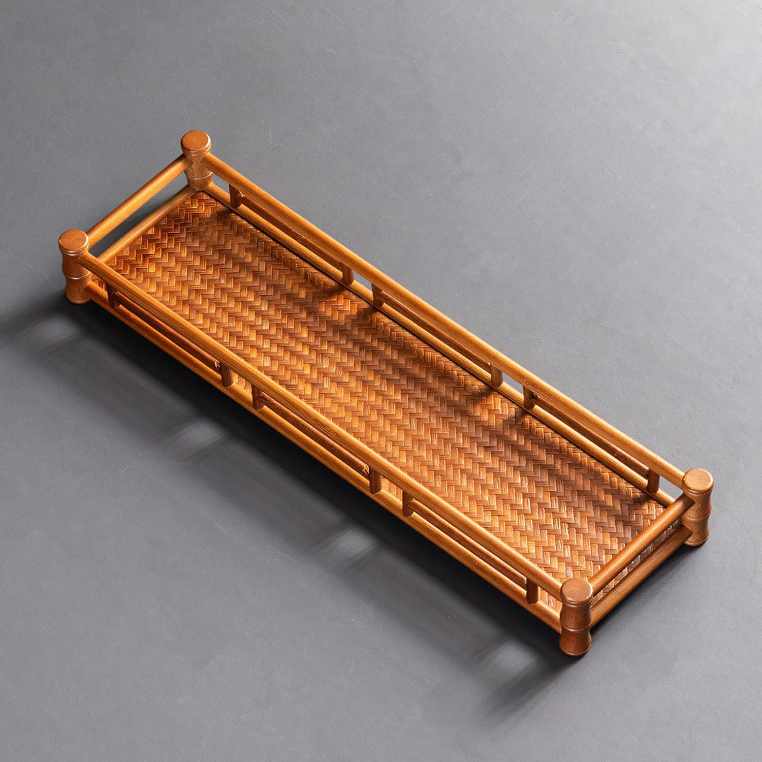 ※購入不可※貝殻 セット 合計8枚 清境Craft 竹製 トレー リバーシブル万能トレイ お盆 四角 卓上 収納