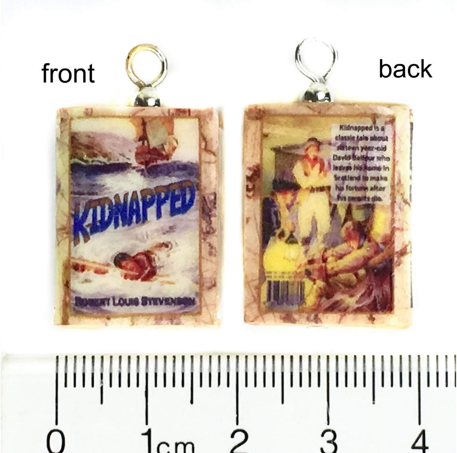 Kidnapped R. L. Stevenson Ornament Clay Mini Book Framed Home Wall Room Decoration Trim Trinket