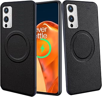 for Oneplus 9 5G Case,[Compatible with Mag Safe] Magnetic Premium Leather Case Slim Cover Shockproof Protective Phone Case Designed for Oneplus 9 5G Black