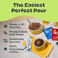 Vista 5 de Copper Cow Coffee Vierta sobre bolsas de café vietnamita + cremas de leche condensada endulzada (8 cafés y 8 cremas de leche) Lattes de vainilla