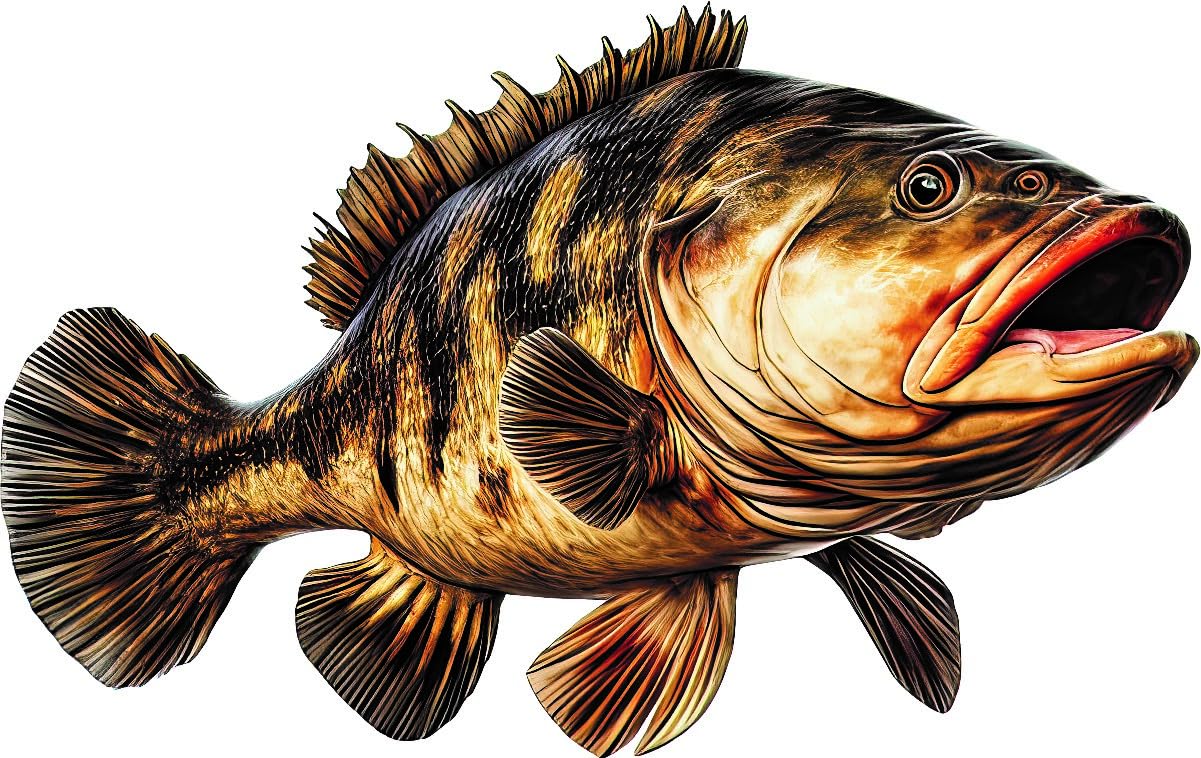 Grouper Beautiful Fish Decal | Fishing Decal for Boat, Car, Vehicle, Truck Etc | Waterproof Vinyl Sticker | Many Sizes & Styles Available | 12