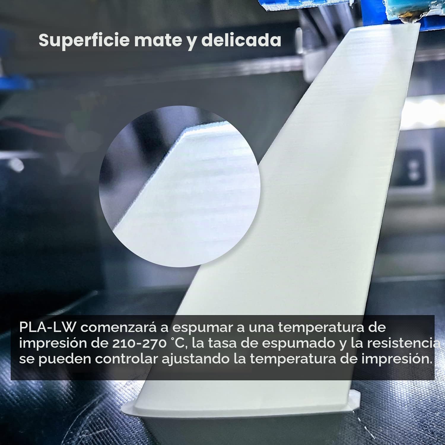 eSUN Filamento PLA Peso Ligero 1.75mm, Baja Densidad Impresora 3D Filamento PLA-LW, Precisión Dimensional +/- 0.05mm, 1KG Carrete (2.2 LBS) Material Espumante para Impresión 3D, Natural