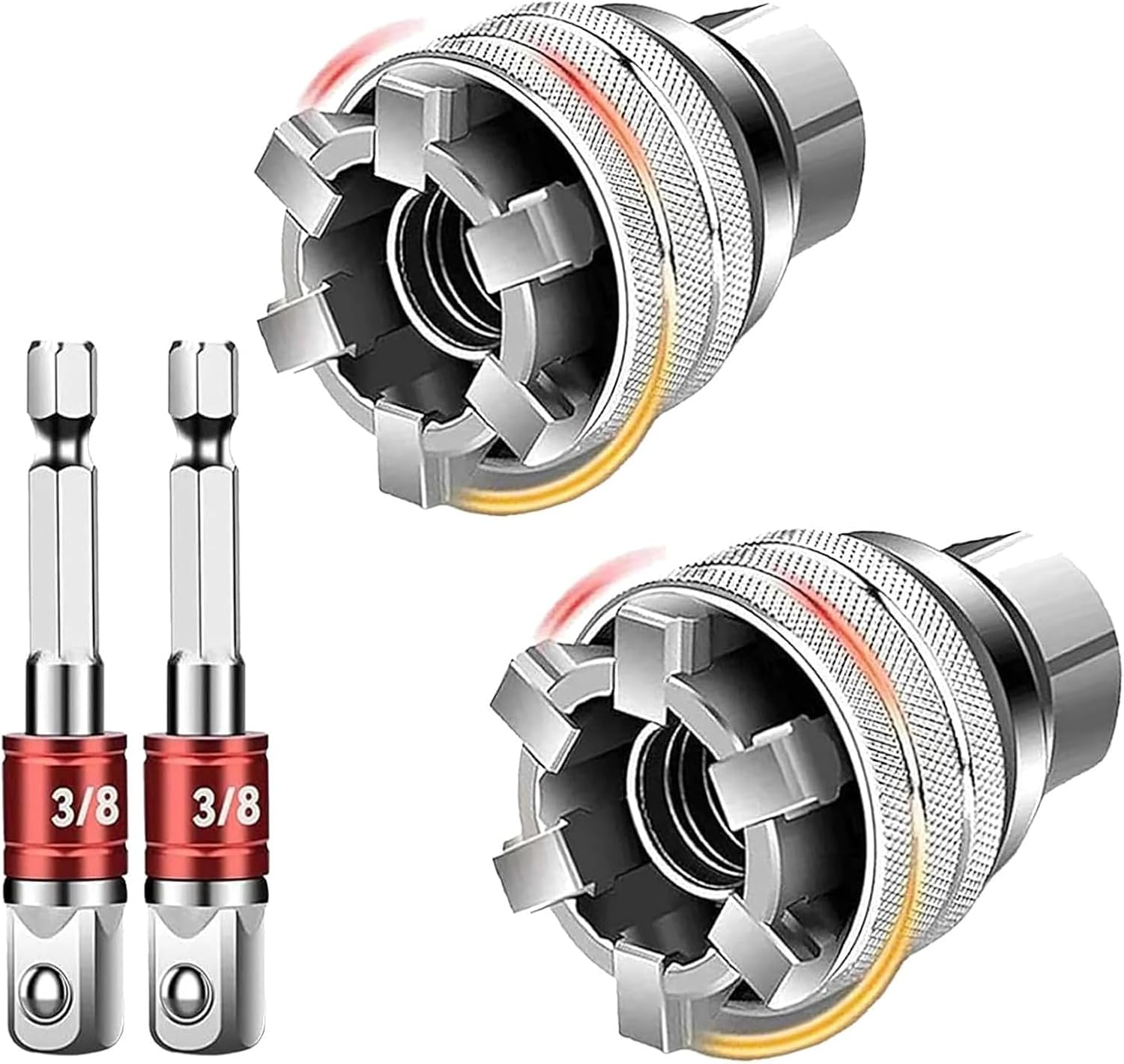 (2PCS) Multi-Function Universal Socket Wrench Tool - Universal Maintenance Tool, 10-19mm Universal Adjustable Socket Wrench, Universal Socket Tool for 3/8" Drive Ratchet Torque Wrench & Power Drill