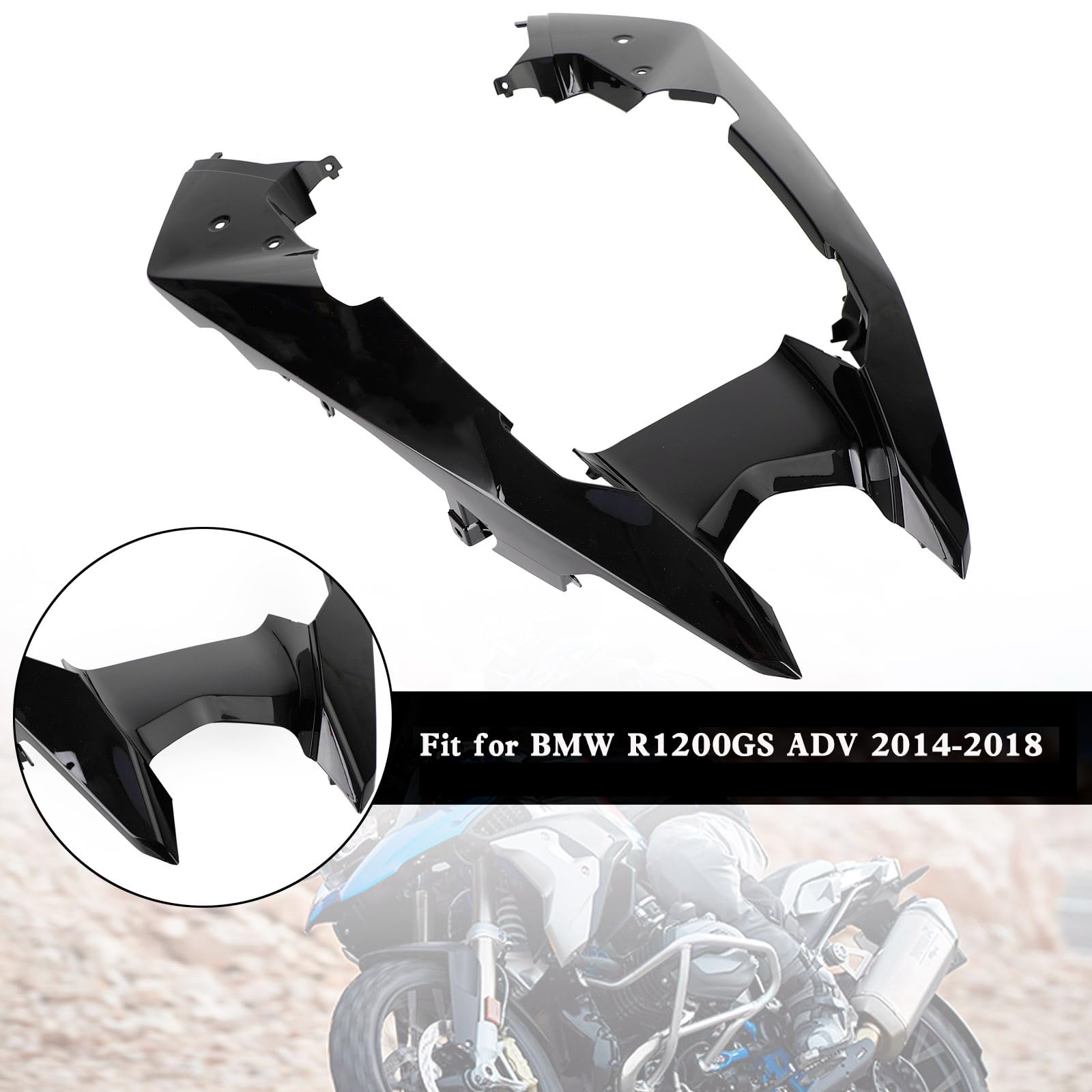 Topteng Front Nose Fairing Beak Fender Cover Apto para BMW R1200GS ADV 2014-2018 Black