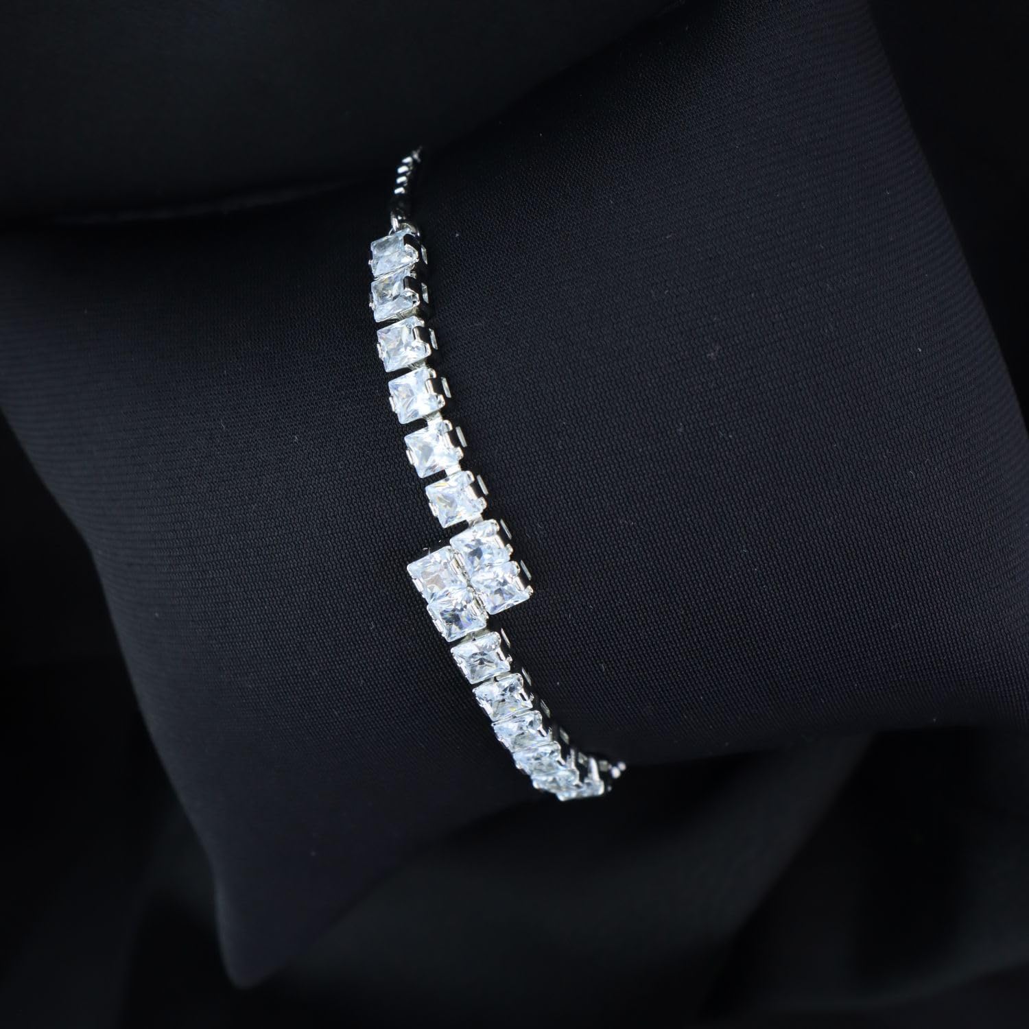 I Jewels Cubic Zirconia Classic Adjustable Tennis Charm Bracelets - Image 2