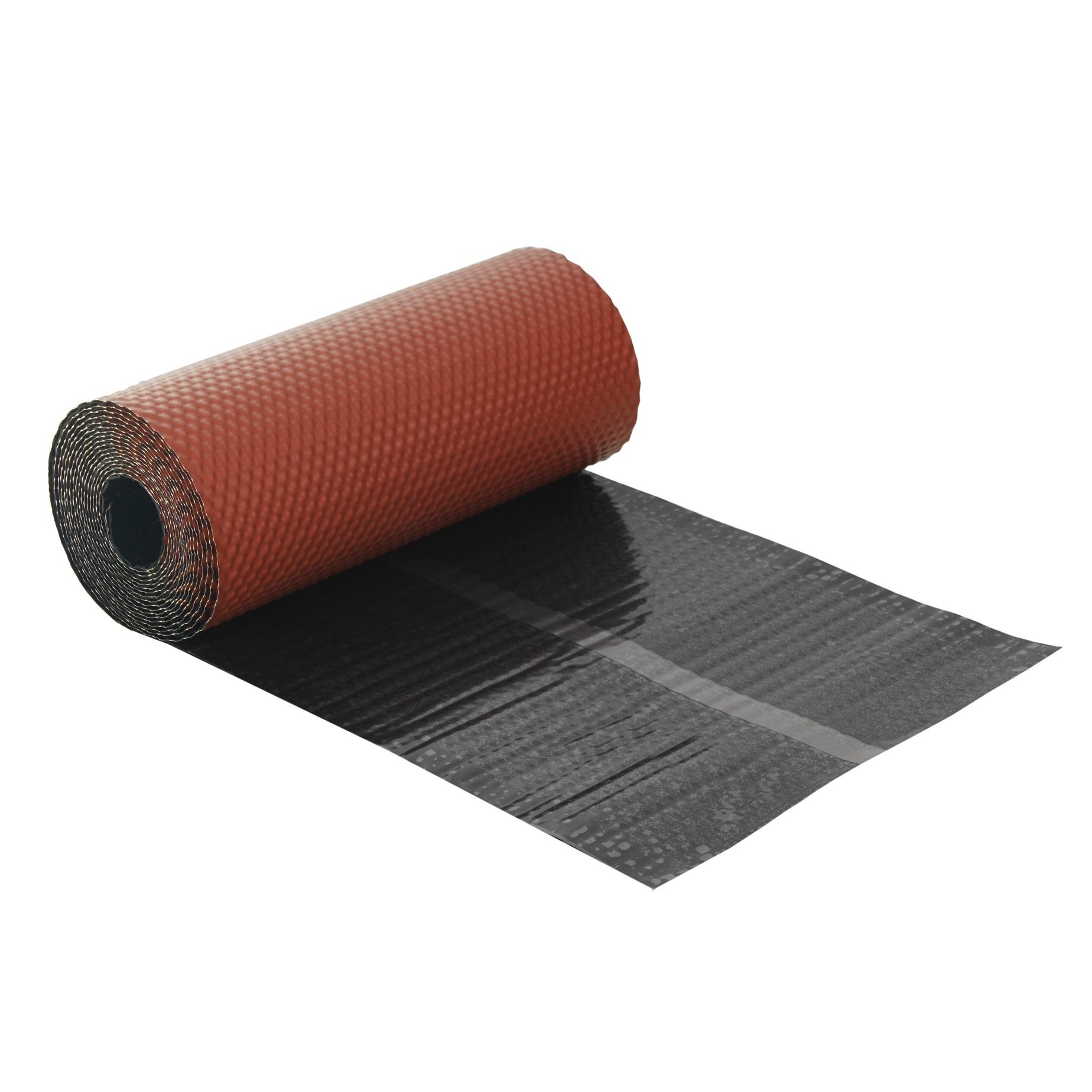 Kaminanschlussband - 300mm x 5m - Ziegelrot | Wandanschlussband | für Dach Kamin Wand Schornstein | selbstklebend | 3D Strukturiertes Aluminium Band