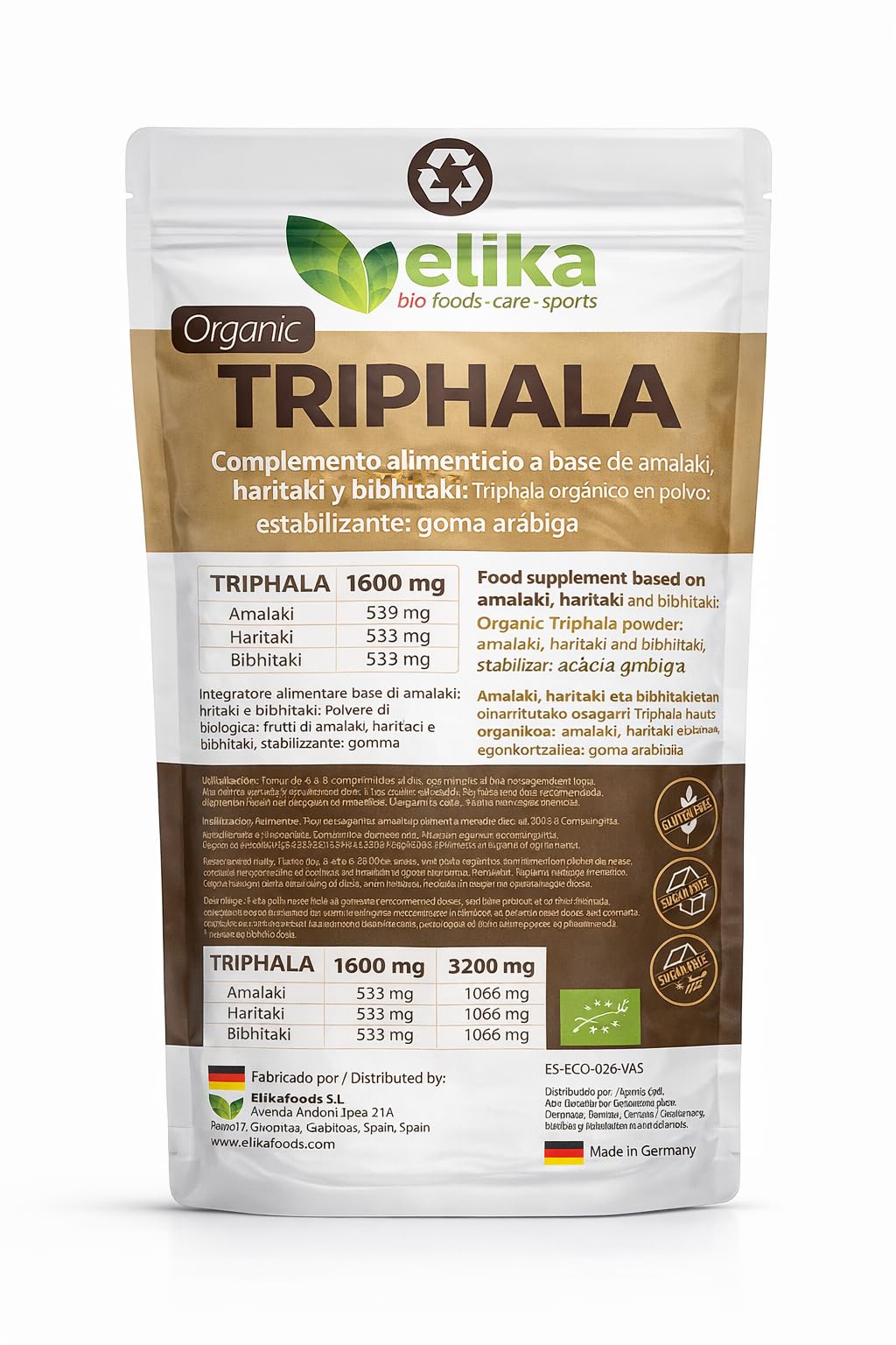 Triphala Elikafoods BIOLOGICA.240 compresse!!! Lassativo naturale aiuta contro la stitichezza. Lassativo naturale combatte la stitichezza. Compresse naturali costipazione, transito intestinale -