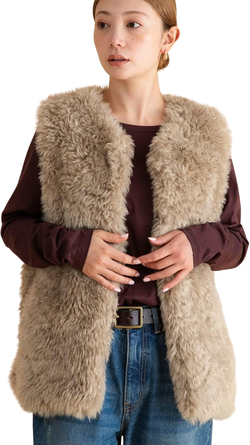 leinwande ベスト ジレ Mix Yarn Crochet Vest レディース メンズ